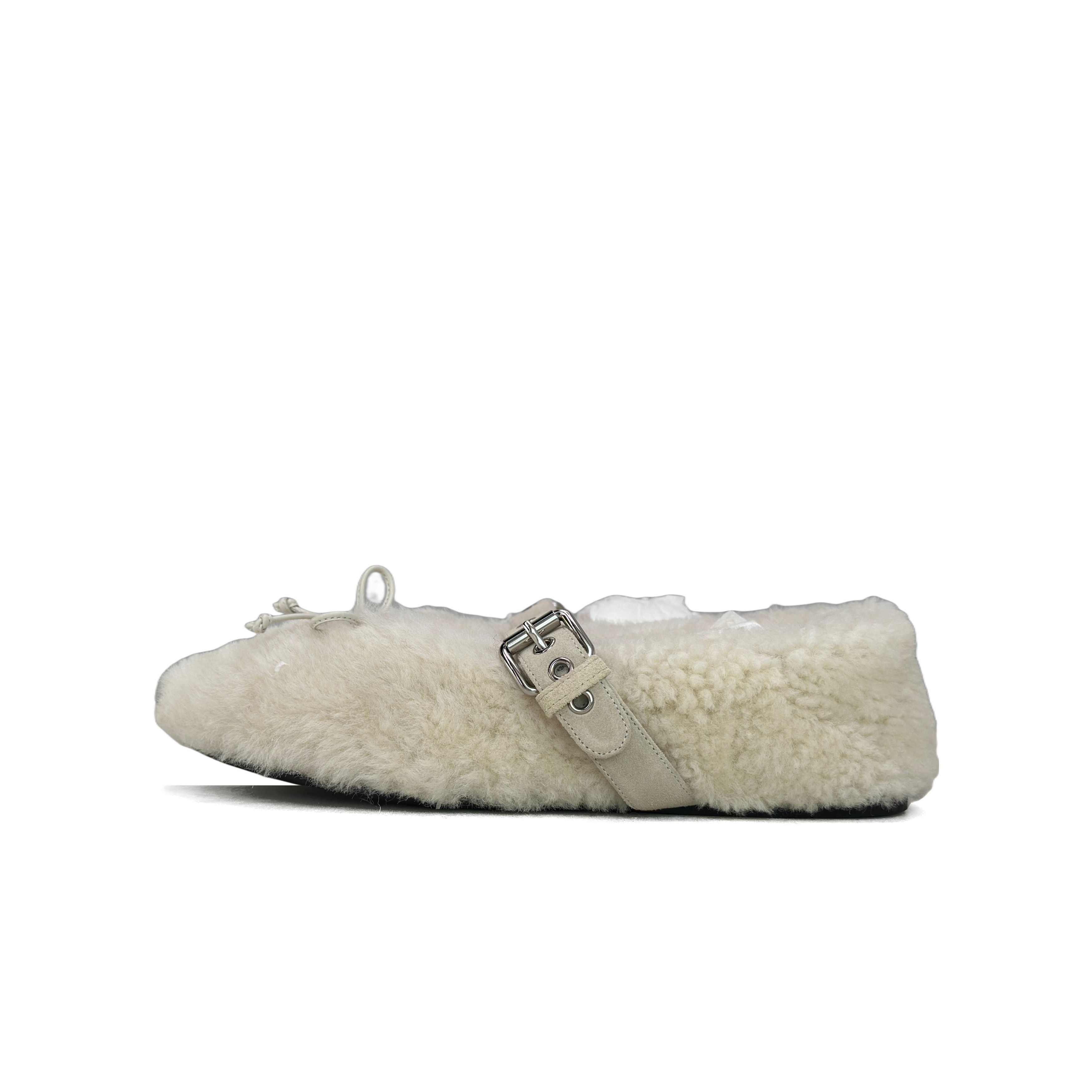 Miu Miu Miu Miu Shearling Mary Jane Flats Size 39 Size US 9 / IT 39 - 1 Thumbnail