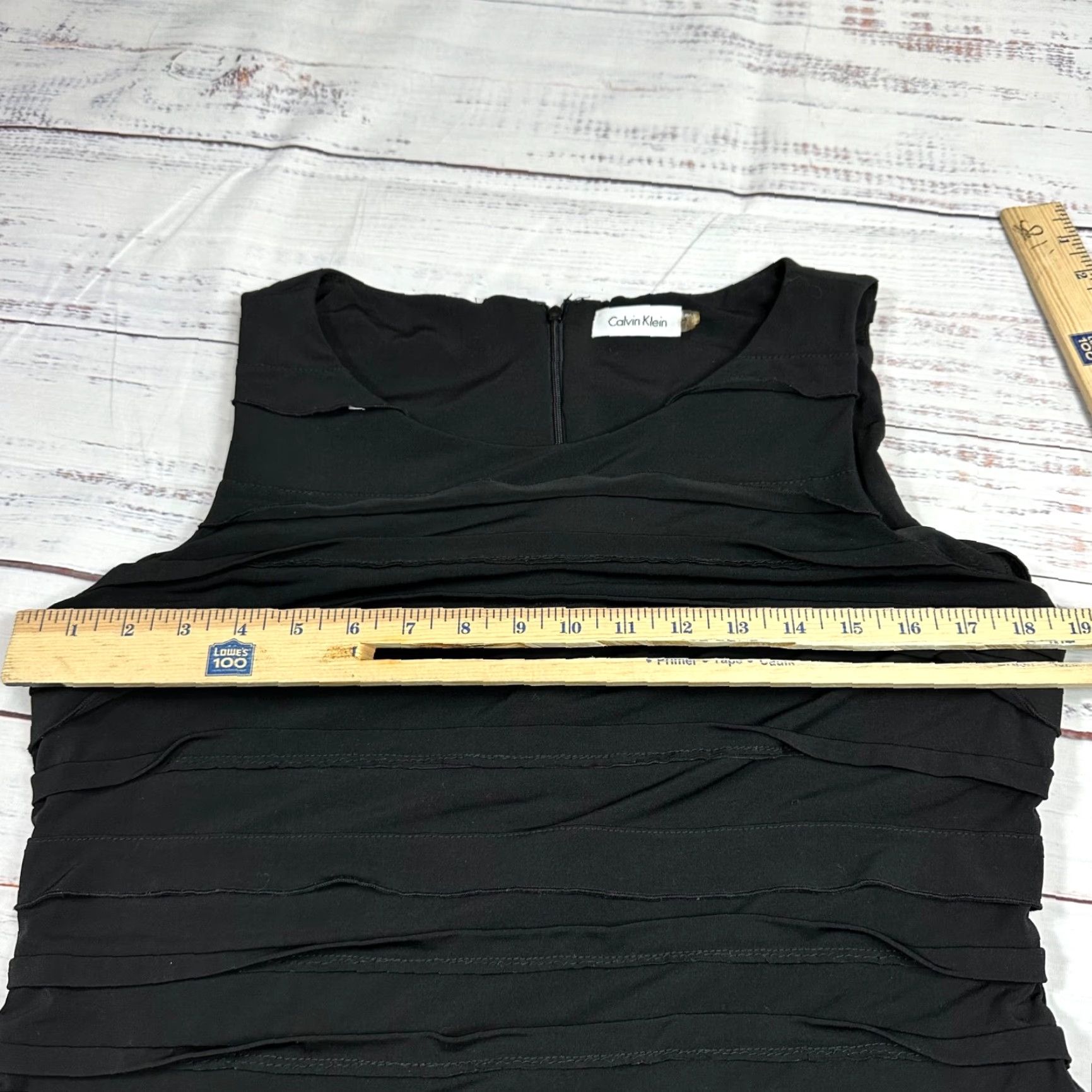 Calvin Klein Calvin Klein Womens Dress Size 14 Black Knee Length Back Zipper Sheath Size XL / US 12-14 / IT 48-50 - 3 Thumbnail