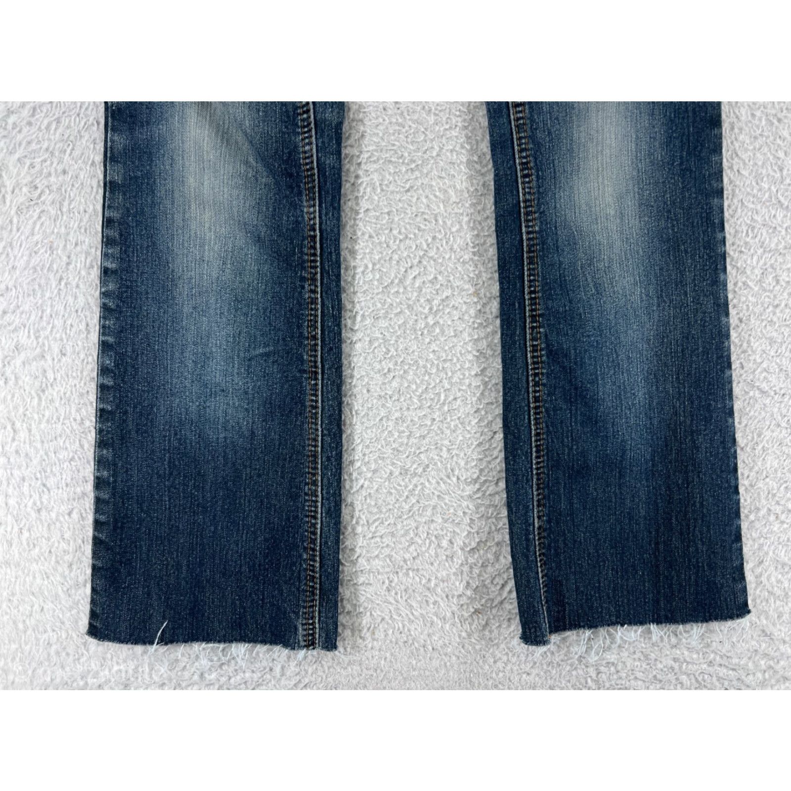 Vintage Bongo Jeans Women 3 Bootcut Blue Denim Cotton 5-Pocket Distressed Zipper Stretch Vintage: No (adjust to rules) Size 26" / US 2 / IT 38 - 6 Thumbnail