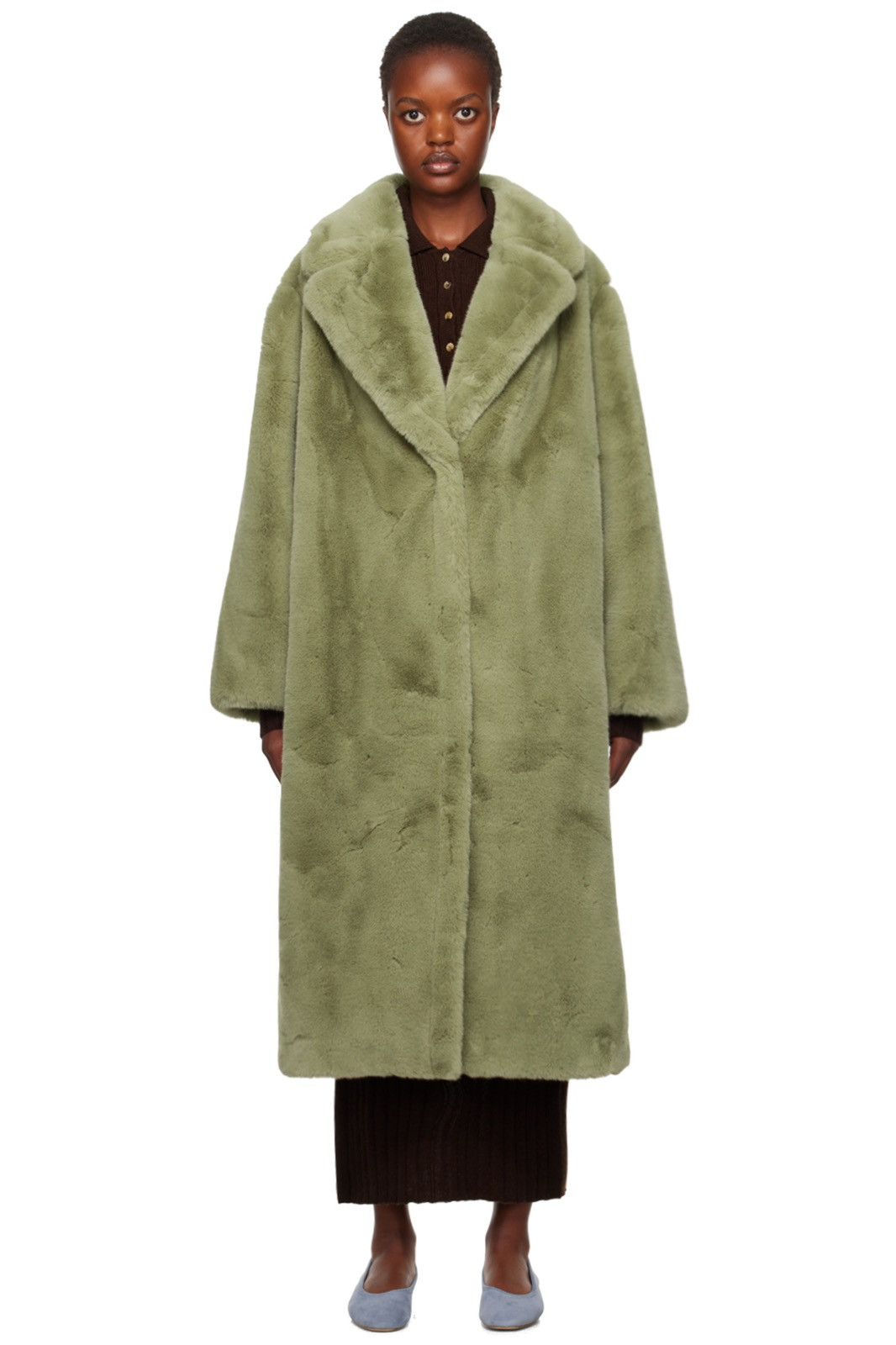 STAND STUDIO Stand Studio Green Maria Faux Fur Coat Size M / US 6-8 / IT 42-44 - 1 Thumbnail