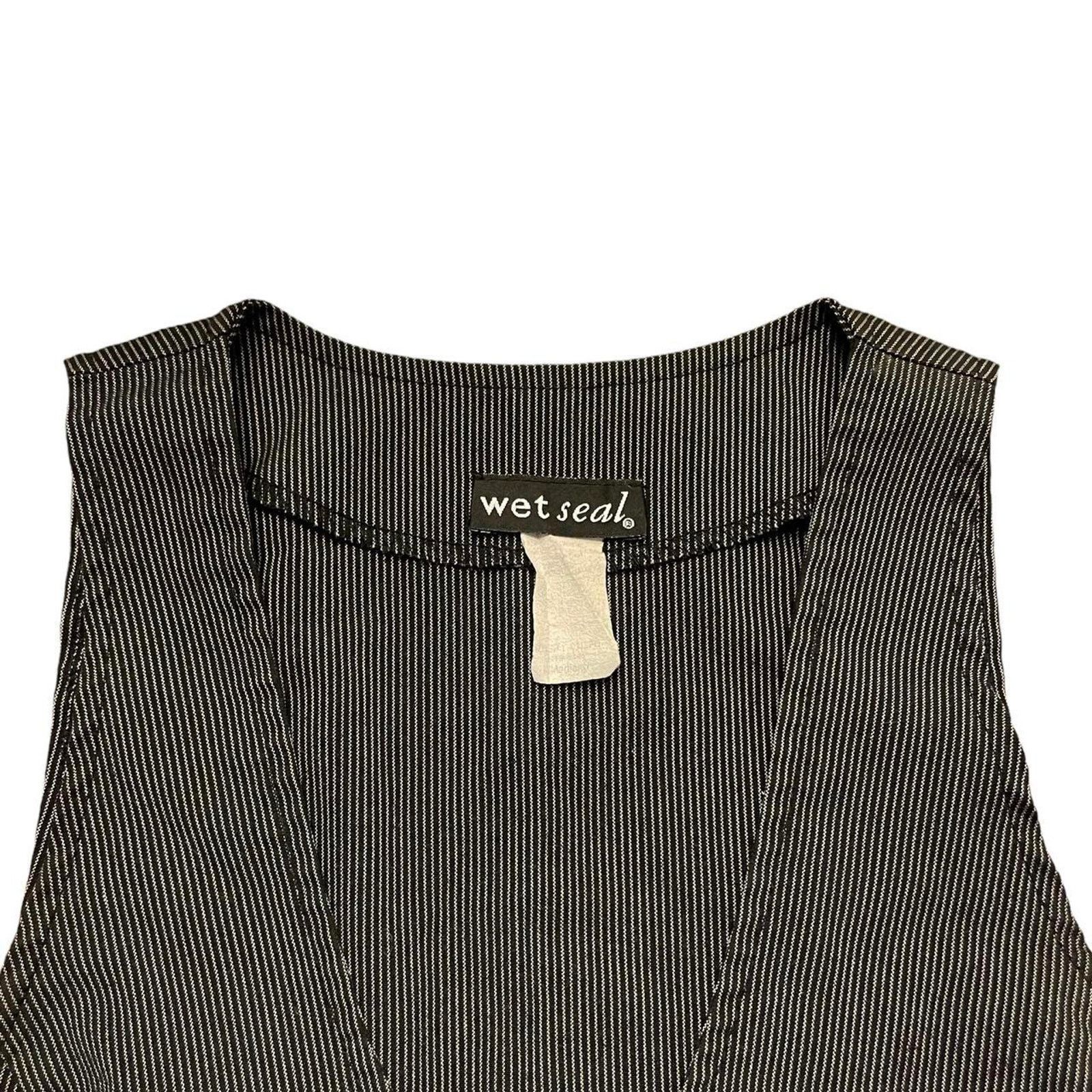 Vintage VTG Y2K Wetseal corpcore preppy punk goth pinstriped vest Size M / US 6-8 / IT 42-44 - 4 Thumbnail