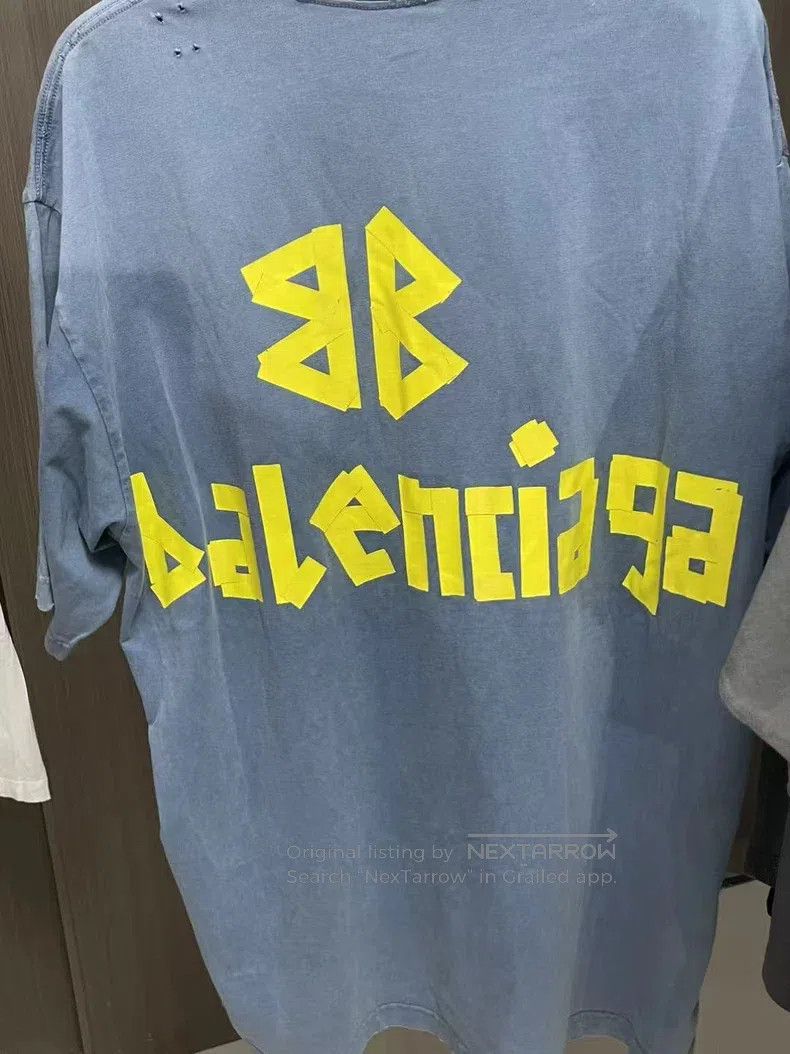Balenciaga Balenciaga Tape Short Sleeve T-Shirt Size US M / EU 48-50 / 2 - 2 Thumbnail