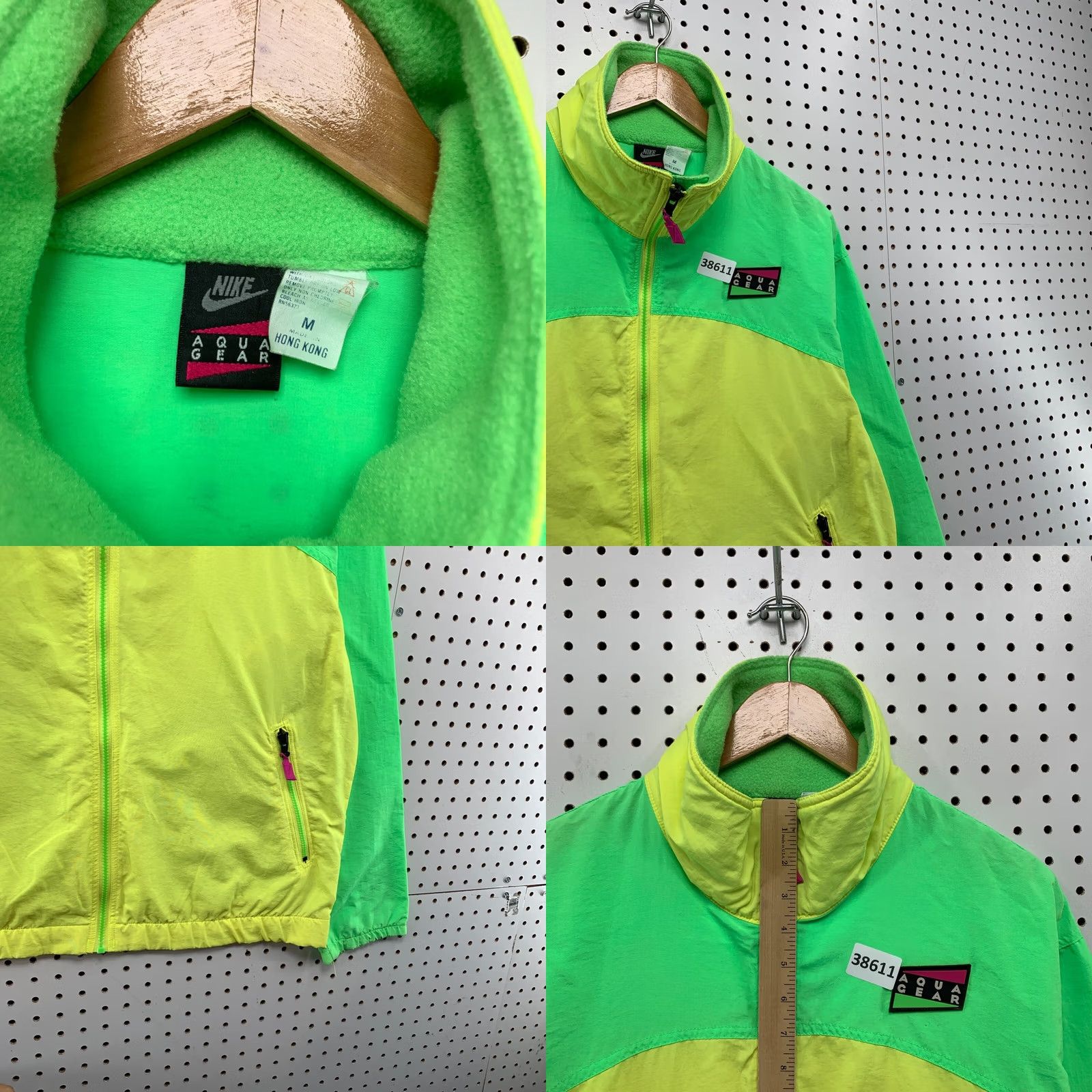 Nike Vintage NIKE Jacket Mens Medium Green Yellow 90s Aqua Gear Windbreaker Zip Size US M / EU 48-50 / 2 - 8 Thumbnail