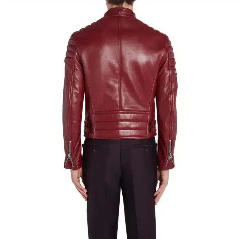 Tom Ford o1loc1c0225 LXI002 Biker Jacket in Burgandy Size US M / EU 48-50 / 2 - 3 Thumbnail