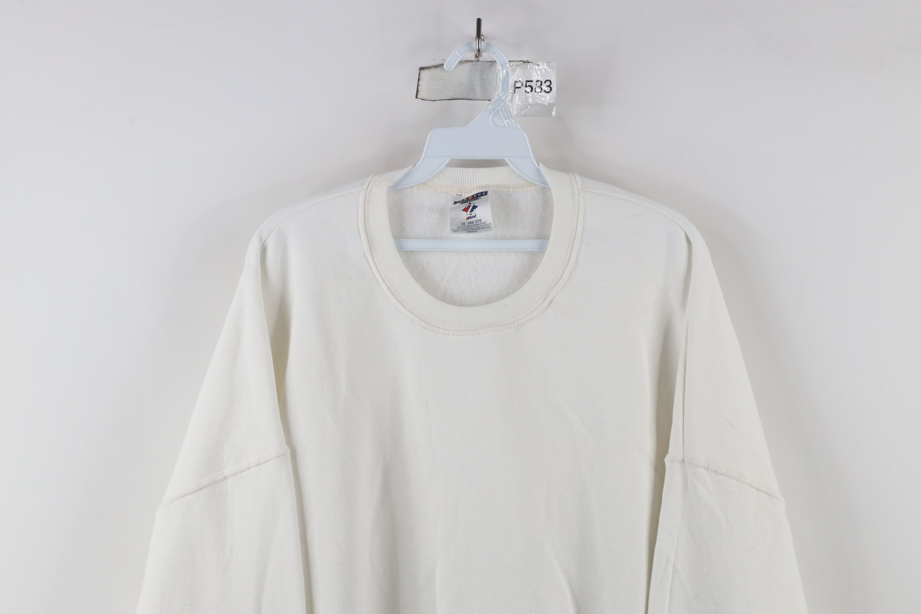 Vintage Vintage 90s Streetwear Blank Crewneck Sweatshirt White Size US XXL / EU 58 / 5 - 2 Thumbnail