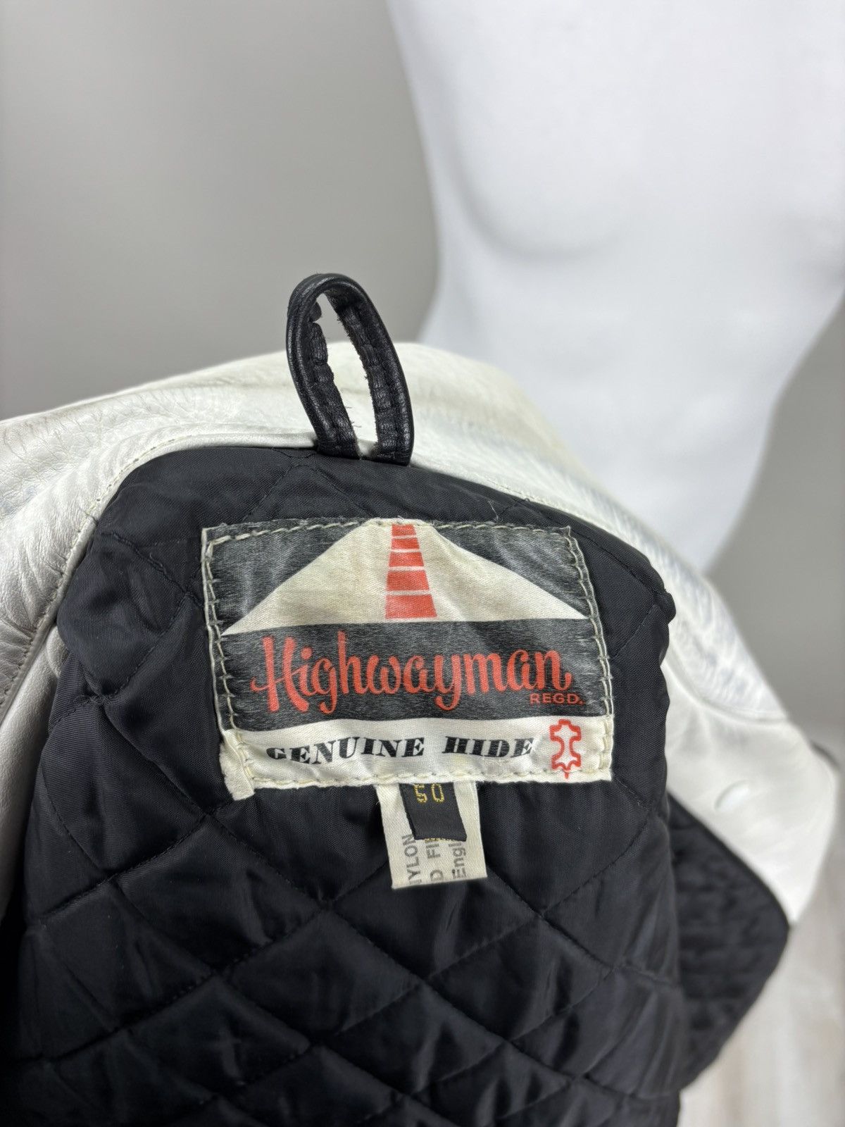 Other Mens leather biker jacket Higway Size 50 Color White/Black Size US M / EU 48-50 / 2 - 12 Thumbnail