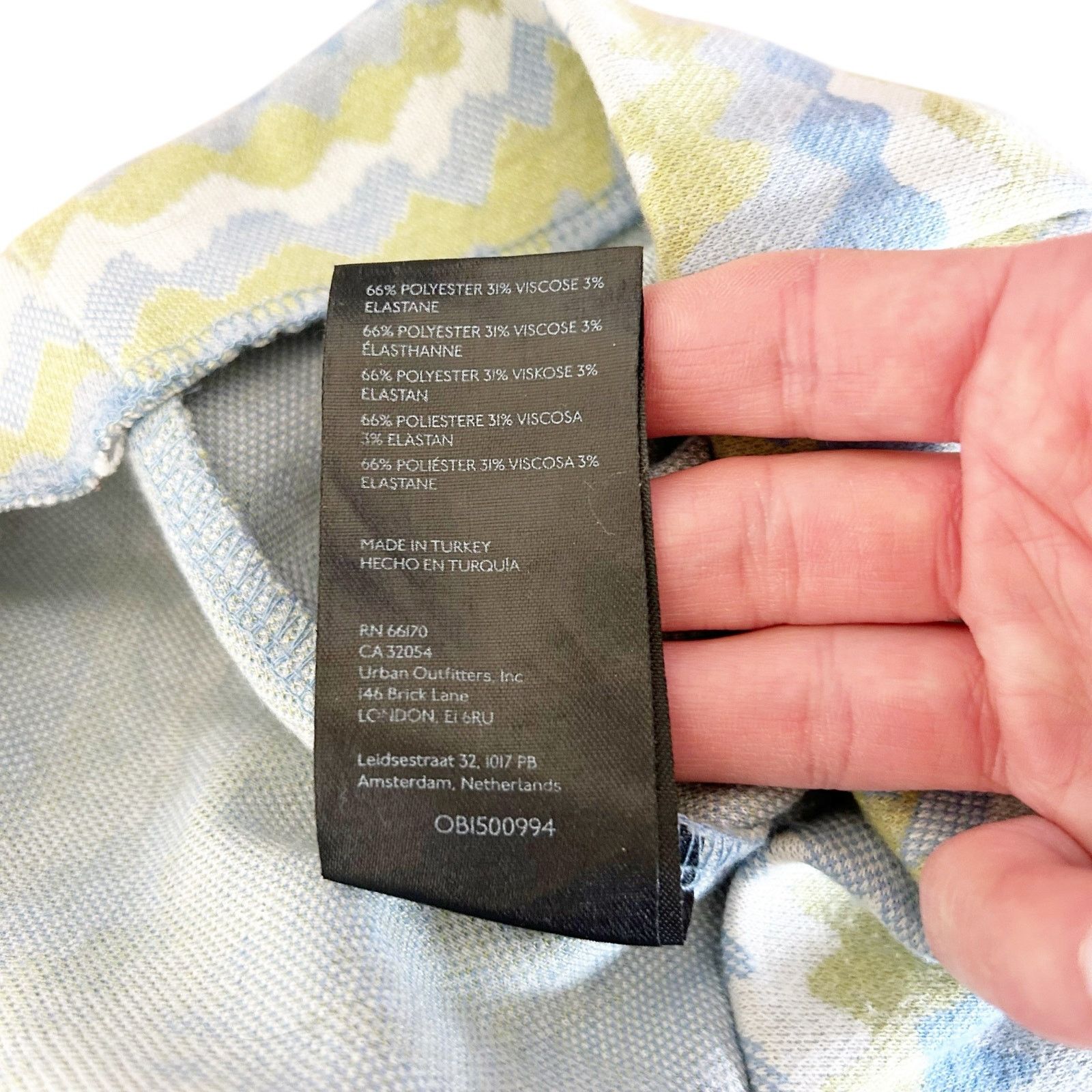 Urban Outfitters Urban Outfitters Green Blue Printed Bryn Flare Pants Sz S Size 27" / US 4 / IT 40 - 3 Thumbnail