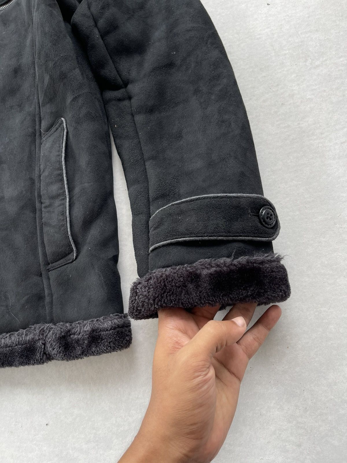 If Six Was Nine × Japanese Brand × Yasuyuki Ishii 🔥RARE🔥 THRUXTON MEN'S MOLESKIN FAUX FUR HOOD RAIDER JACKET Size US M / EU 48-50 / 2 - 10 Thumbnail