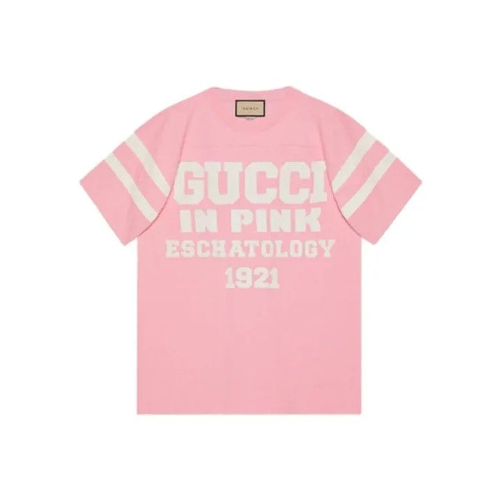 Gucci Pink Graphic Short Sleeve T-Shirt