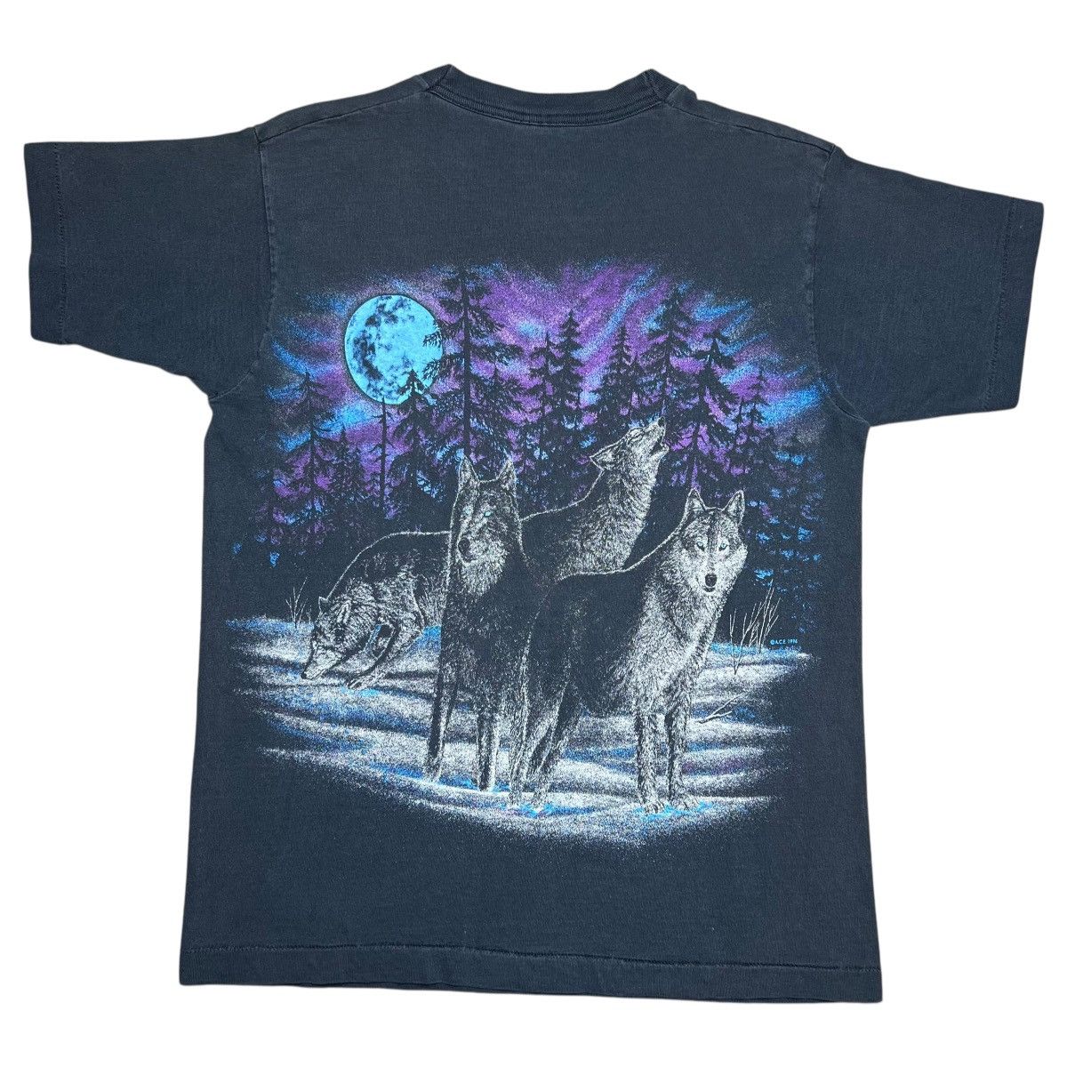 Fruit Of The Loom Vintage 1996 Alaska Wolf Pack Nature Double Sided T-Shirt Size US M / EU 48-50 / 2 - 2 Thumbnail