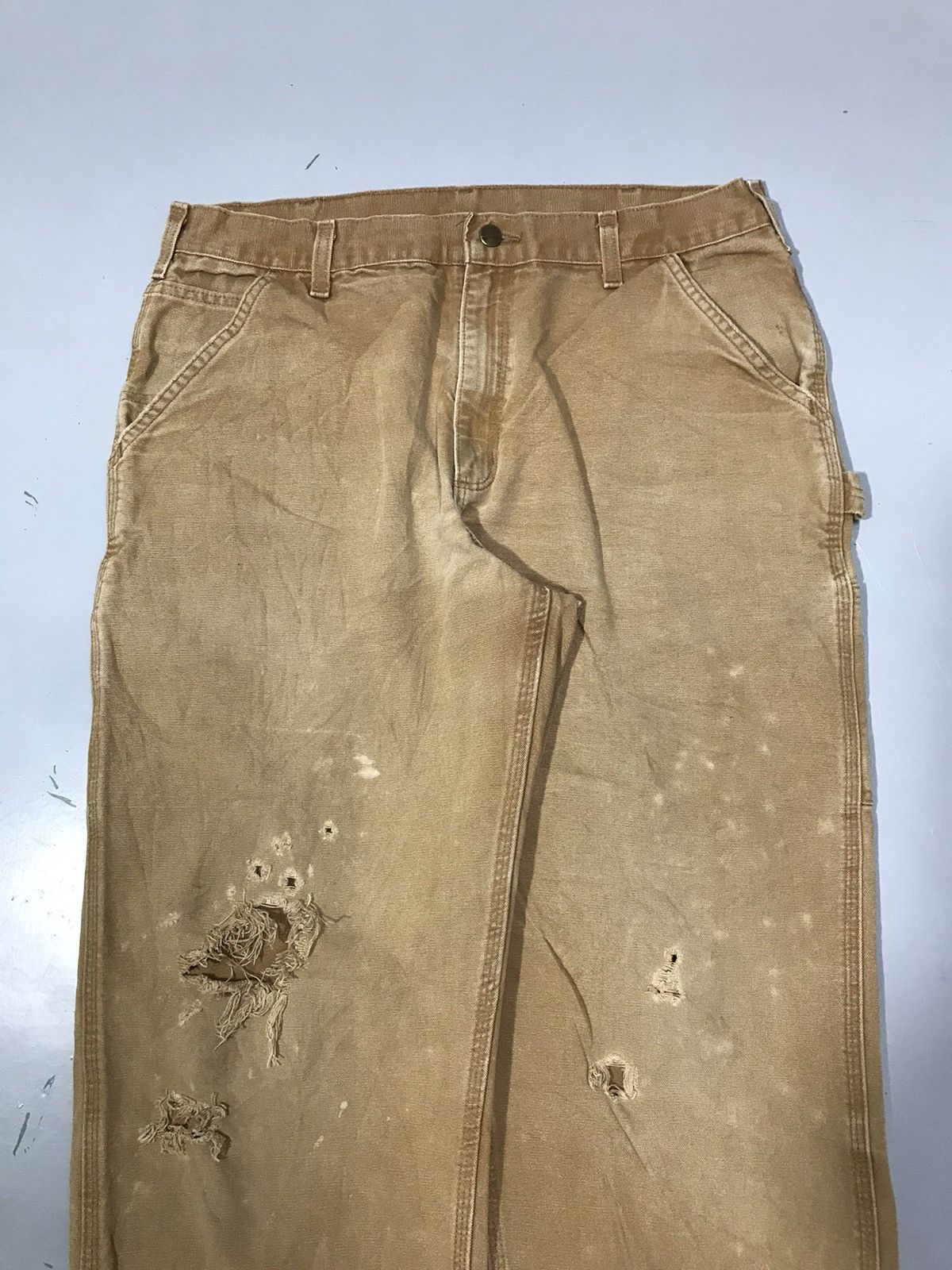 Carhartt Vintage Carhartt B11 BRN damaged carpenter denim workwear Size US 36 / EU 52 - 4 Thumbnail