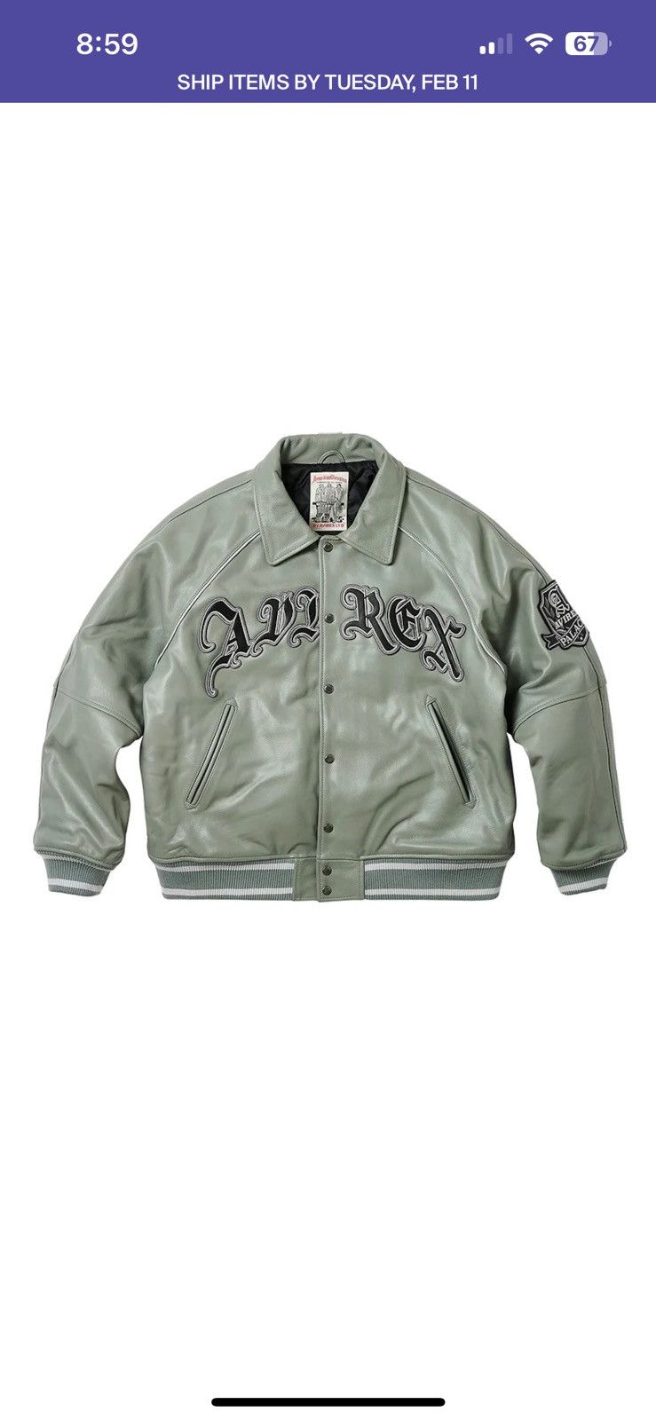 Avirex × Palace Palace Avirex Leather Jacket (FW23) Size US S / EU 44-46 / 1 - 6 Thumbnail