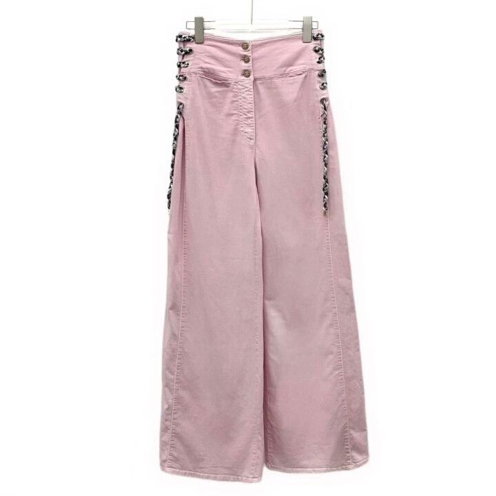 Chanel Chanel Light Pink Braided Strap Cotton Jeans Size 36" / US 14 / IT 50 - 1 Thumbnail