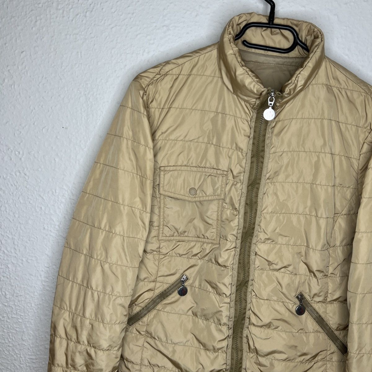 Moncler Moncler Puffer Light Jacket Beige Archive Nylon Logo Y2K Size M / US 6-8 / IT 42-44 - 2 Thumbnail