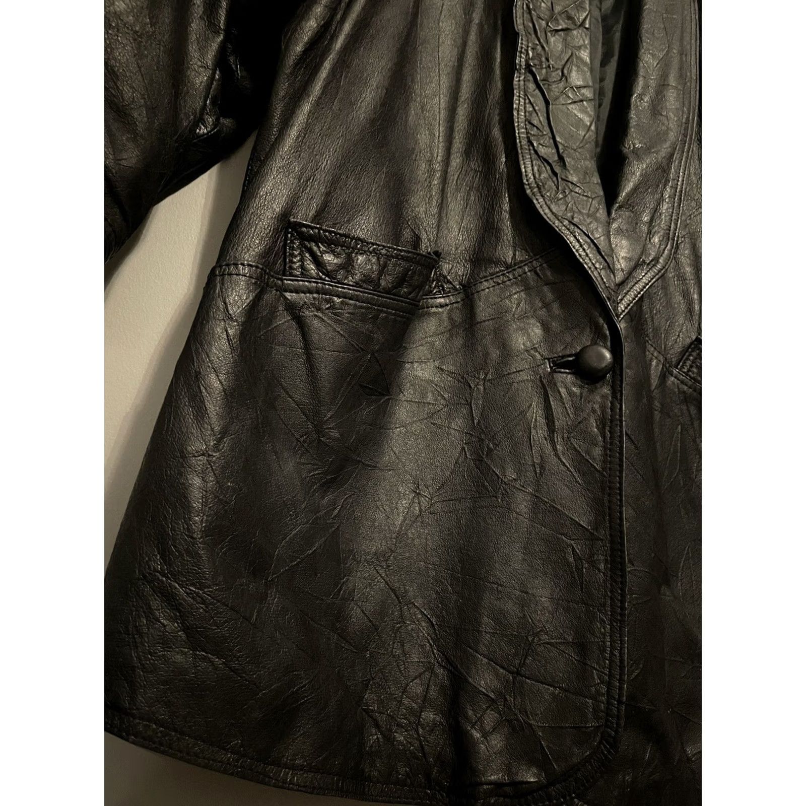 Vintage VINTAGE Men’s Trench Coat Wilsons Leather Black Long Button Double Breasted 90s Mens M Size US M / EU 48-50 / 2 - 4 Thumbnail