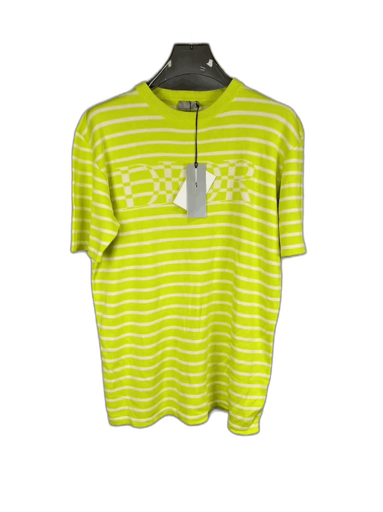 DIOR Striped Logo Knit Short Sleeve Shirt-2505