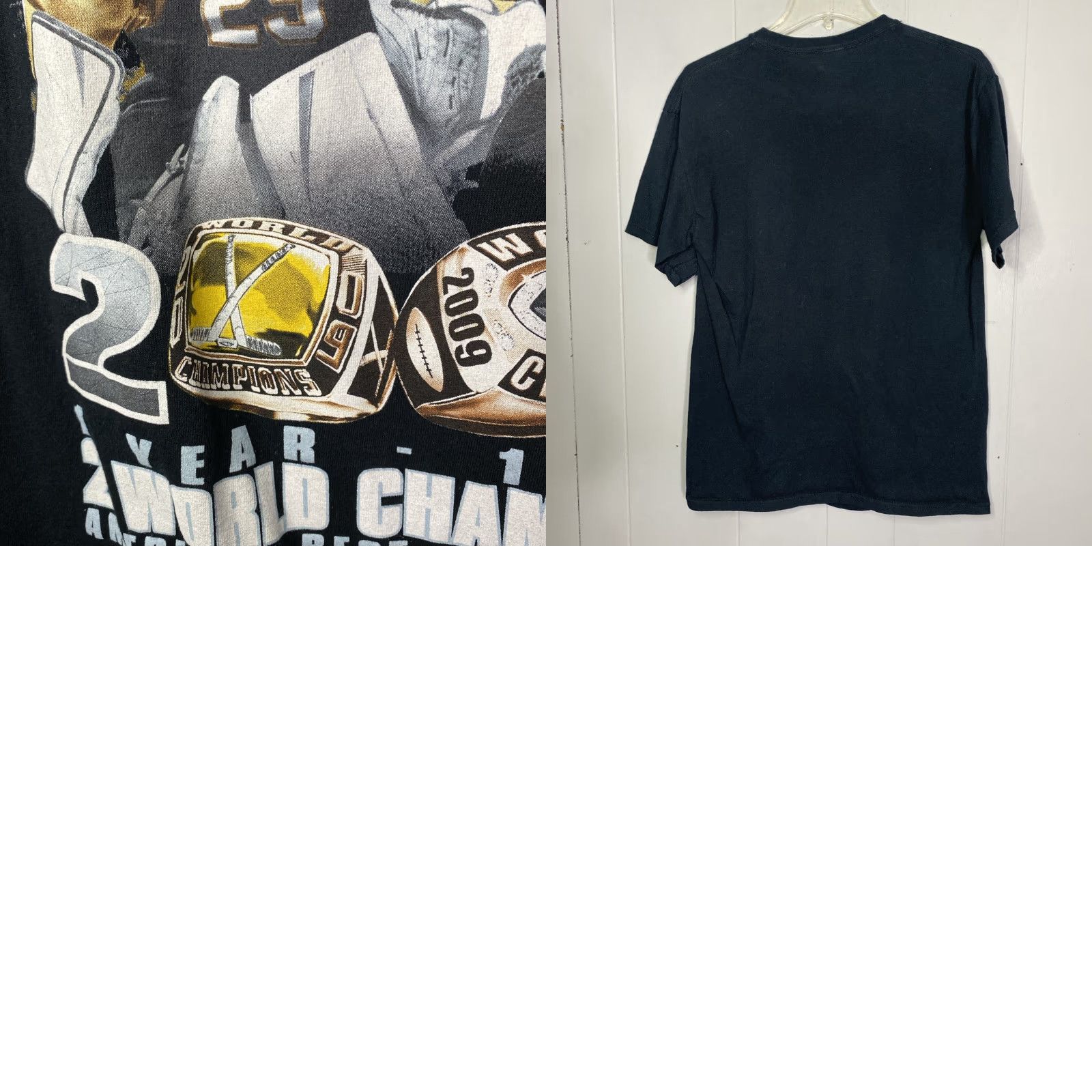 Gildan Pittsburgh Sports T Shirt Mens Black Gildan Short Sleeve Size M City Of Champions Marc Andre Fleury James Harrison"} Size US M / EU 48-50 / 2 - 8 Thumbnail