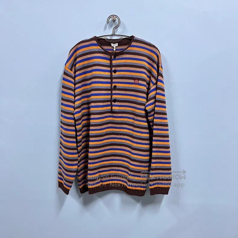 Loewe Loewe Logo Embroidered Striped Long Sleeve Sweater Size S / US 4 / IT 40 - 1 Thumbnail