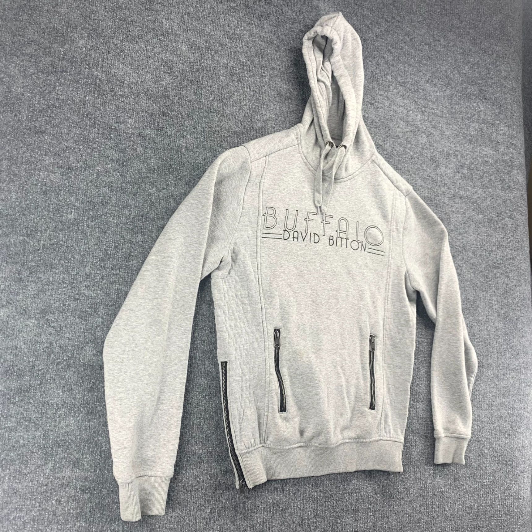 Buffalo David Bitton Buffalo David Bitton Hoodie Mens Medium Gray Zip Pockets Fleece Lining Active Regular Pullover Logo Size US M / EU 48-50 / 2 - 2 Thumbnail