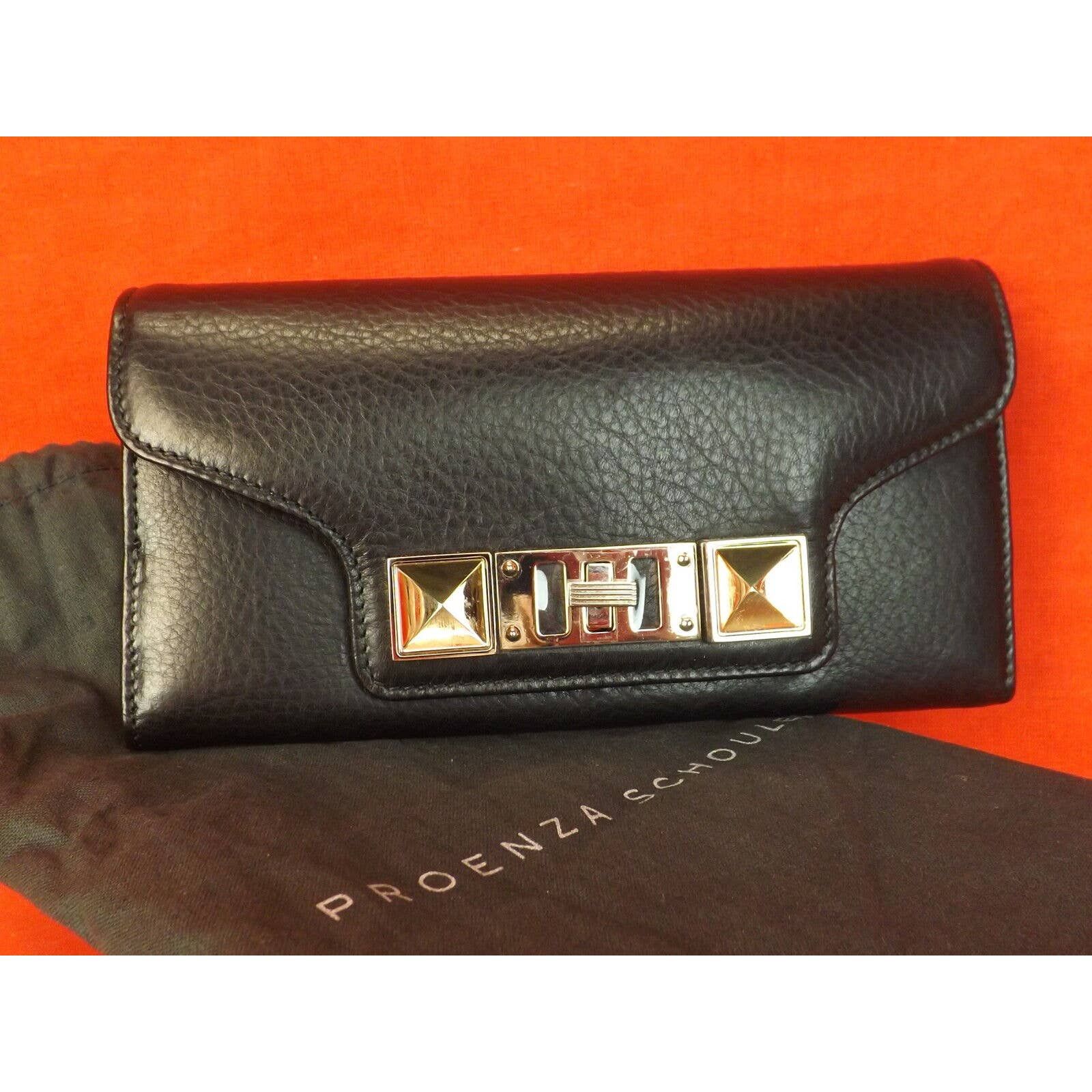 BLACK TEXTURE LEATHER PS11 CONTINENTAL CLUTCH WALLET $685