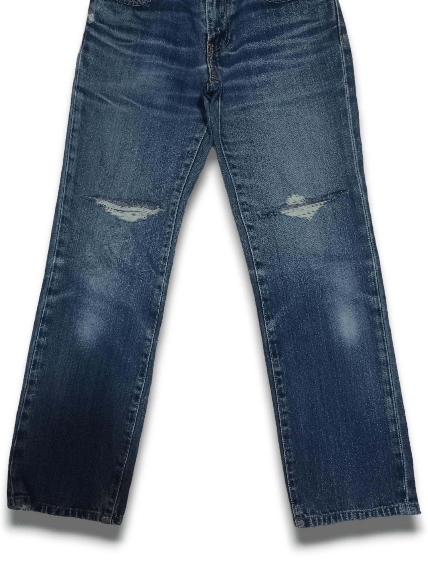 Levi's Vintage Y2K Levis 502 V Stitch Blue Wash Distressed Jeans Size US 29 - 8 Thumbnail