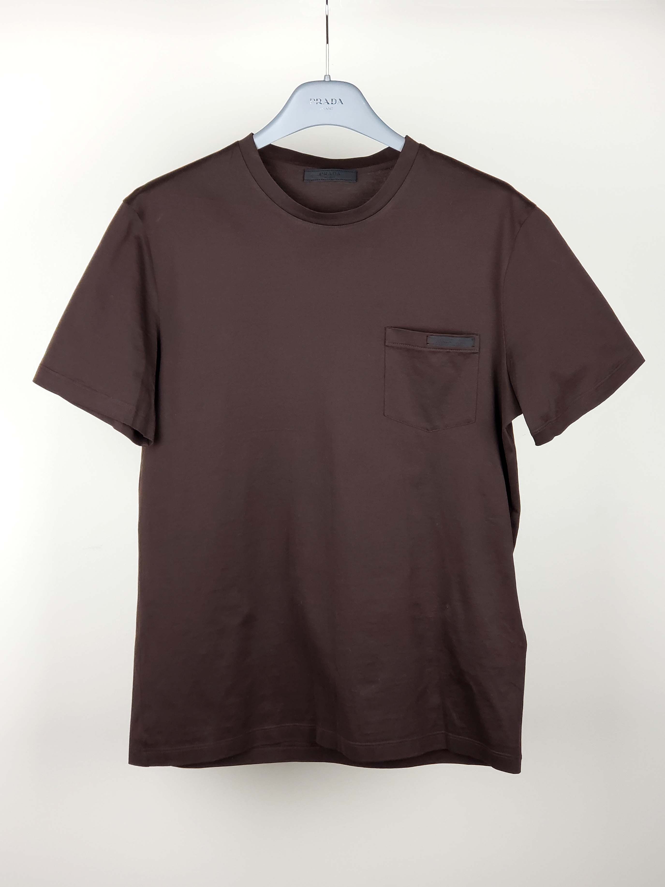Prada Brown Cotton Pocket Tee T-Shirt Large Size L / US 10 / IT 46 - 1 Thumbnail