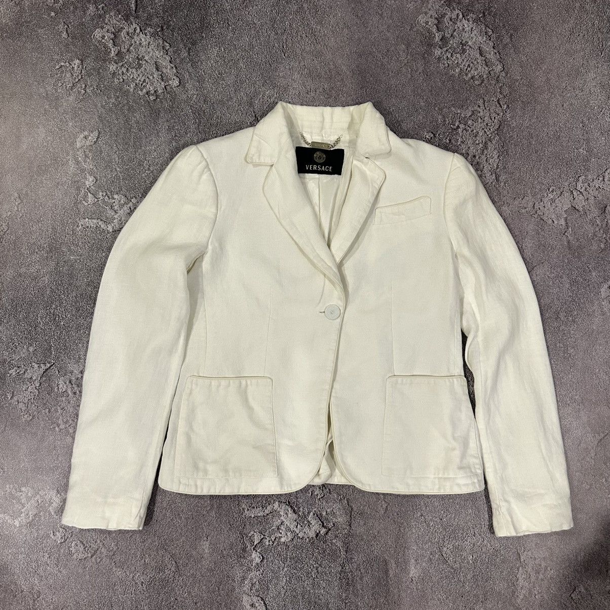 Versace Gianni Versace Women’s White Linen Blazer Size 42 Size M / US 6-8 / IT 42-44 - 10 Thumbnail