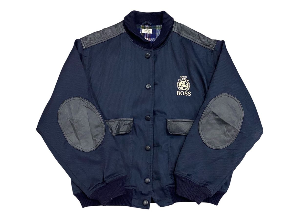 Japanese Brand Vtg Suntory Boss Coffee Bomber Jacket Leather Elbow Patches Size US L / EU 52-54 / 3 - 2 Thumbnail