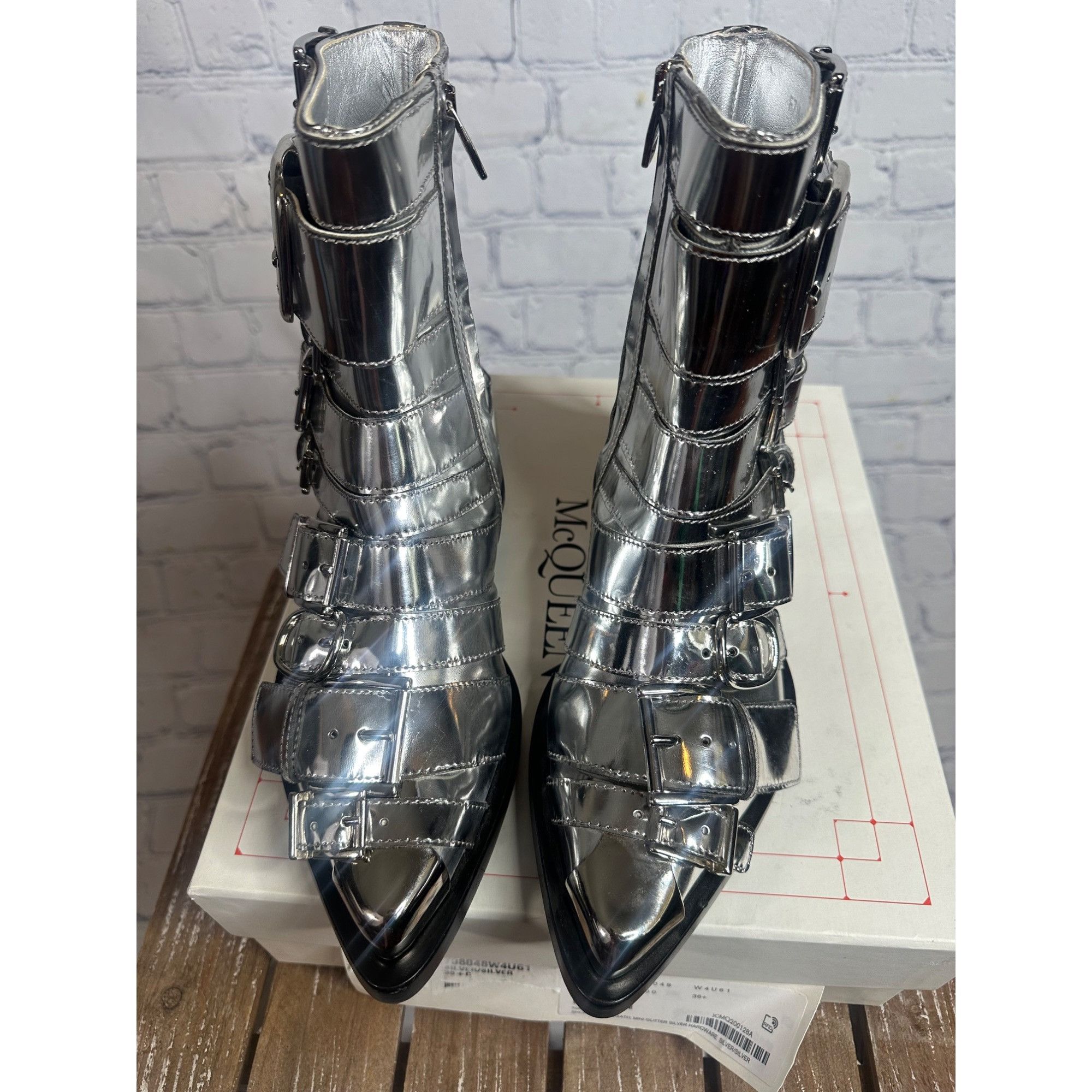 Alexander McQueen Alexander McQueen Metallic Punk Buckle Bootie Size US 6 / IT 36 - 2 Thumbnail