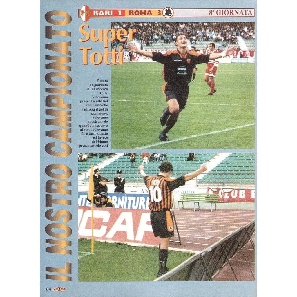 Diadora Totti As Roma Diadora 1997 1998 Third Soccer Jersey Shirt M Size US M / EU 48-50 / 2 - 8 Thumbnail