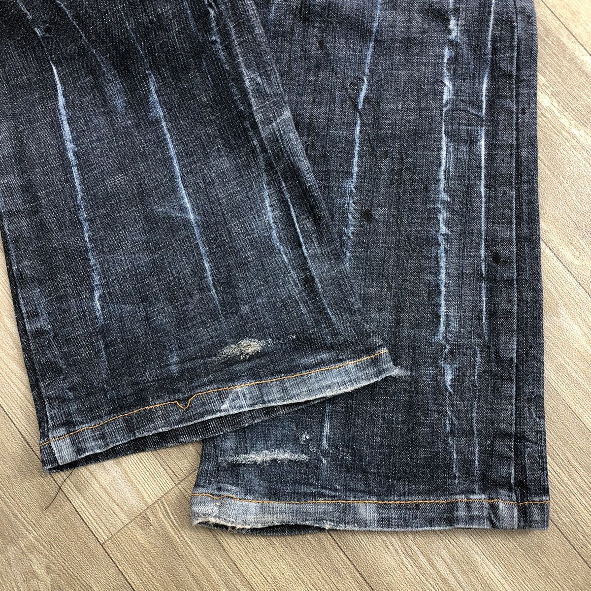 Japanese Brand 2000s Antfui Distressed Painted Lgb Goa Bootcut Flared Jeans Size US 28 / EU 44 - 14 Thumbnail