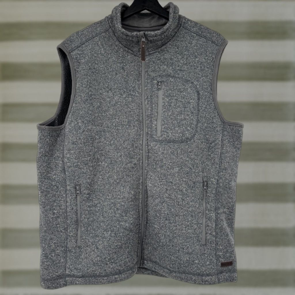 Vintage Smiths Mens Vest XL Fleece Heathered Gray Full Zip Pockets Gray Pockets Casual Outdoor Athletic Warm Size US XL / EU 56 / 4 - 1 Thumbnail