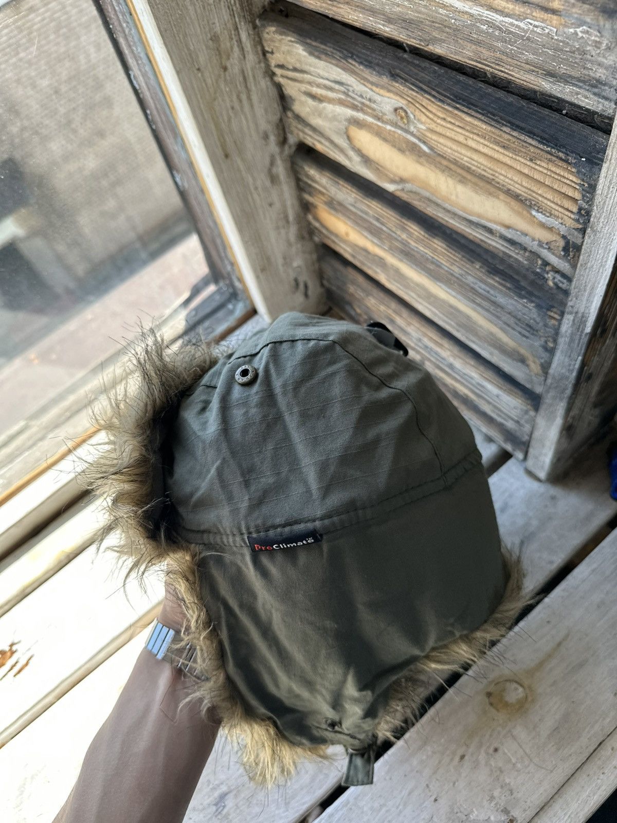 Japanese Brand 🚨Vintage Y2K Fuzzy Fur Ushanka Hat GREEN RARE Size ONE SIZE - 3 Thumbnail