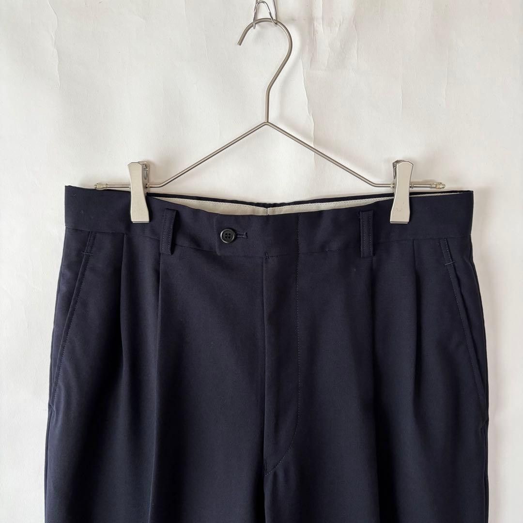 JUN MEN JUNMEN Made in Japan 2-Pleat Wool Slacks Navy (Size L/32) Size US 32 / EU 48 - 3 Thumbnail