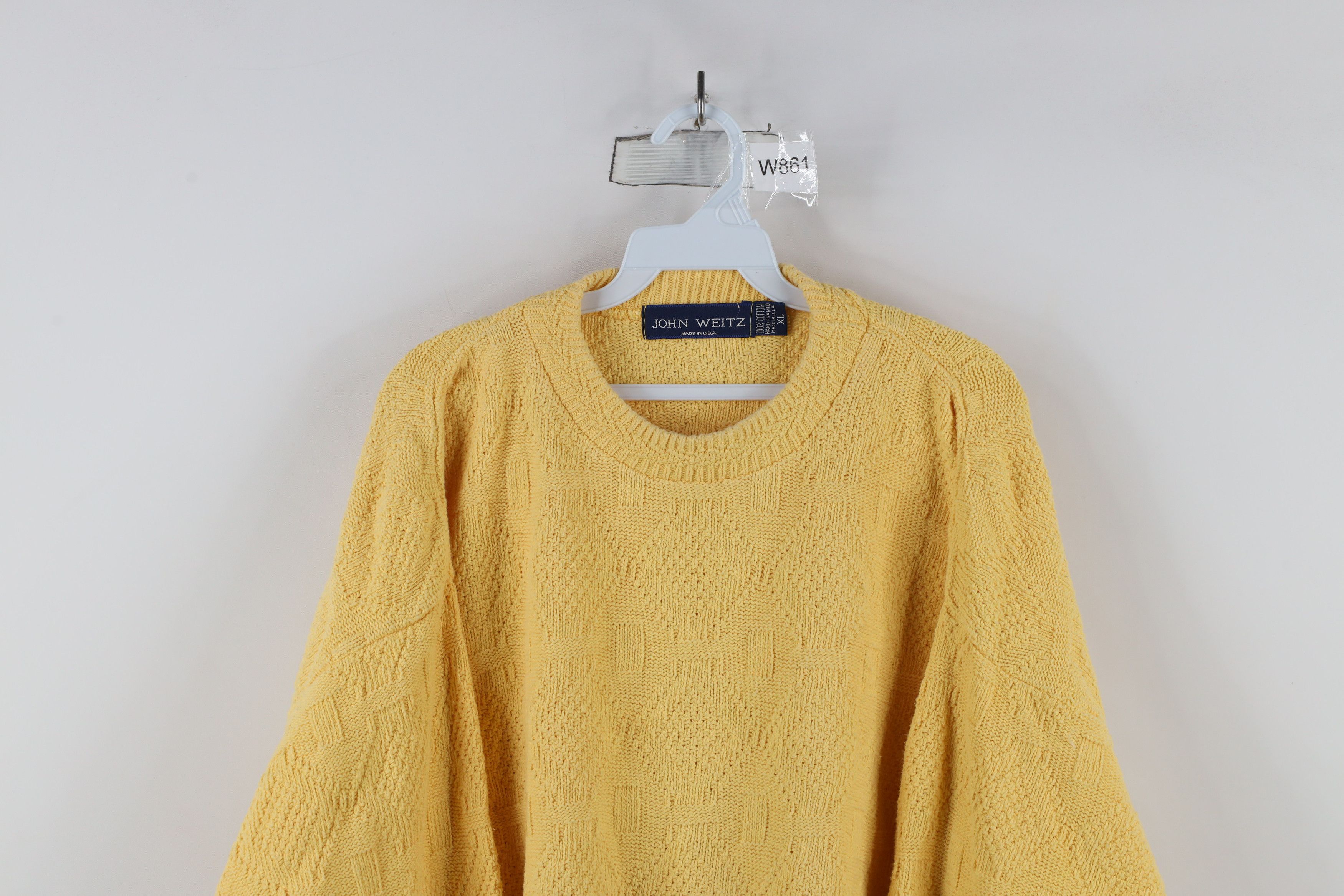 Vintage Vintage 90s Streetwear Knit Crewneck Sweater Yellow USA Size US XL / EU 56 / 4 - 2 Thumbnail