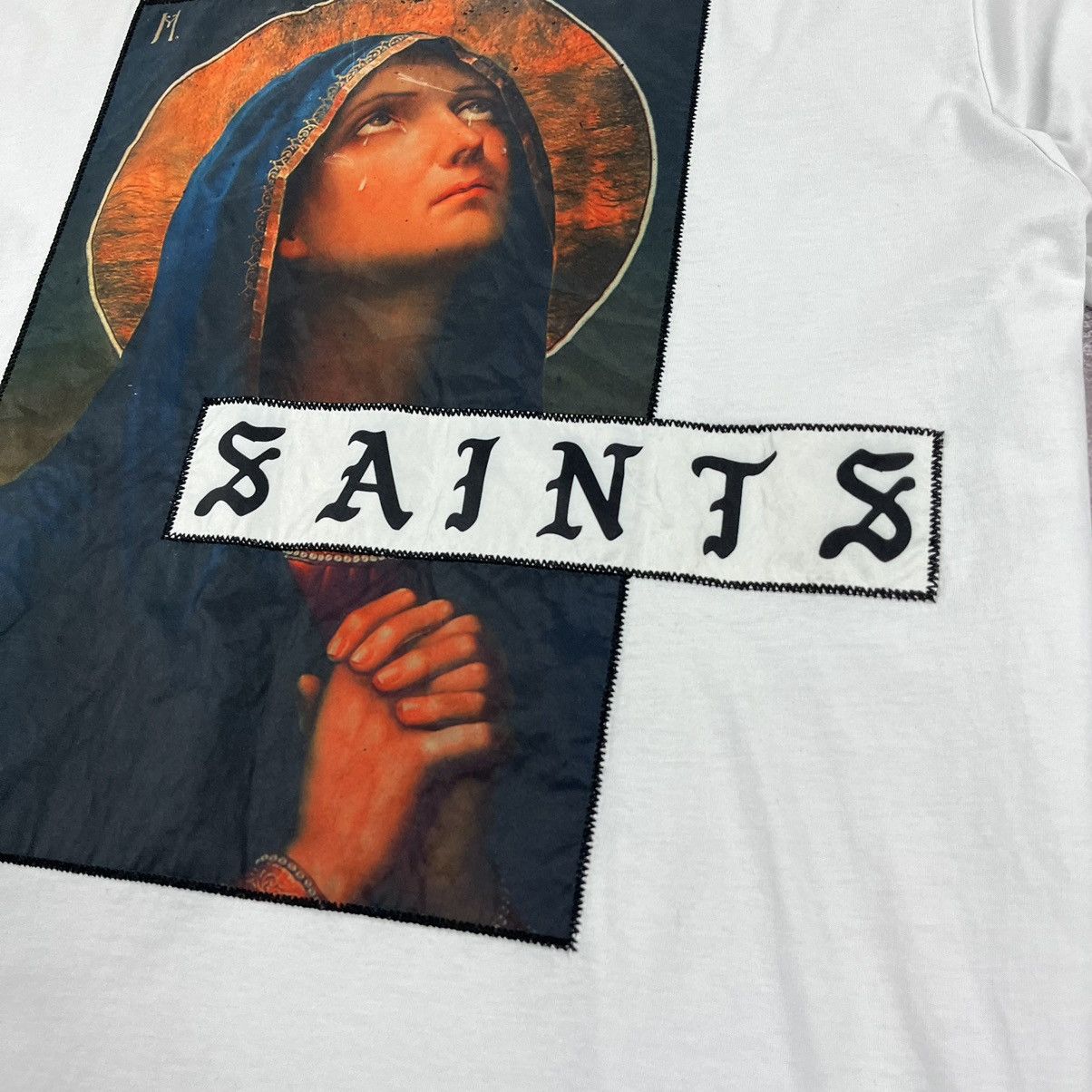 Asos ASOS T-Shirt Virgin Mary “Saints” Big Logo White Size 2XL Size US XXL / EU 58 / 5 - 7 Thumbnail