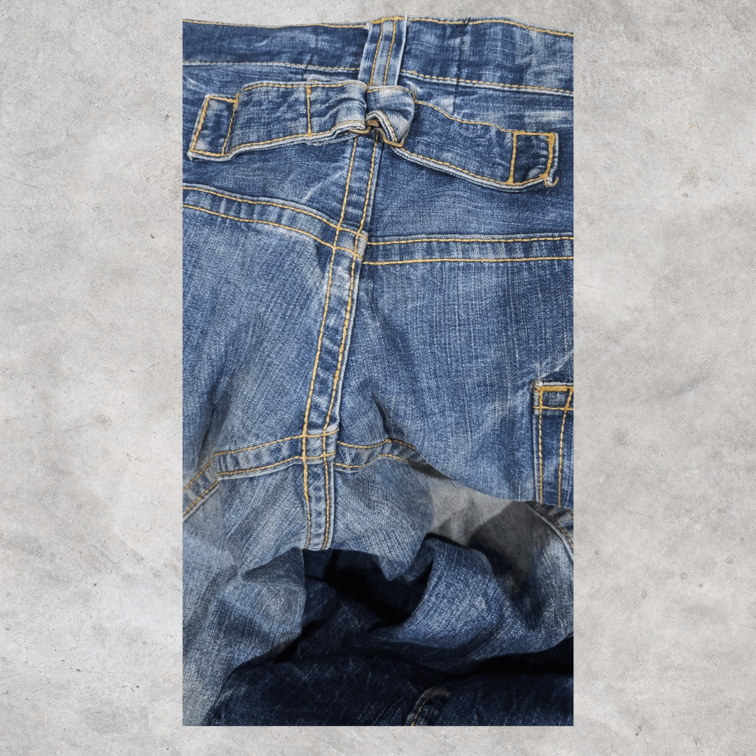 Alfredo Bannister VTG ALFREDO BANNISTER RAGRISE Y2K sashiko FLARE jeans Size 32" / US 10 / IT 46 - 7 Thumbnail