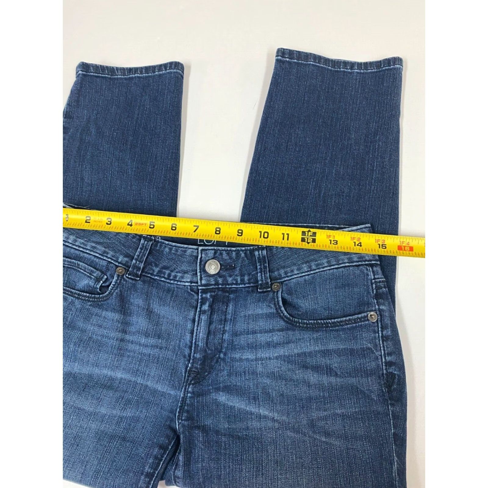 Loft LOFT Jeans Crop 2 Blue Denim Women Regular Cotton Blend Zip Inseam 23 in Zipper Solid Modern Size 26" / US 2 / IT 38 - 4 Thumbnail