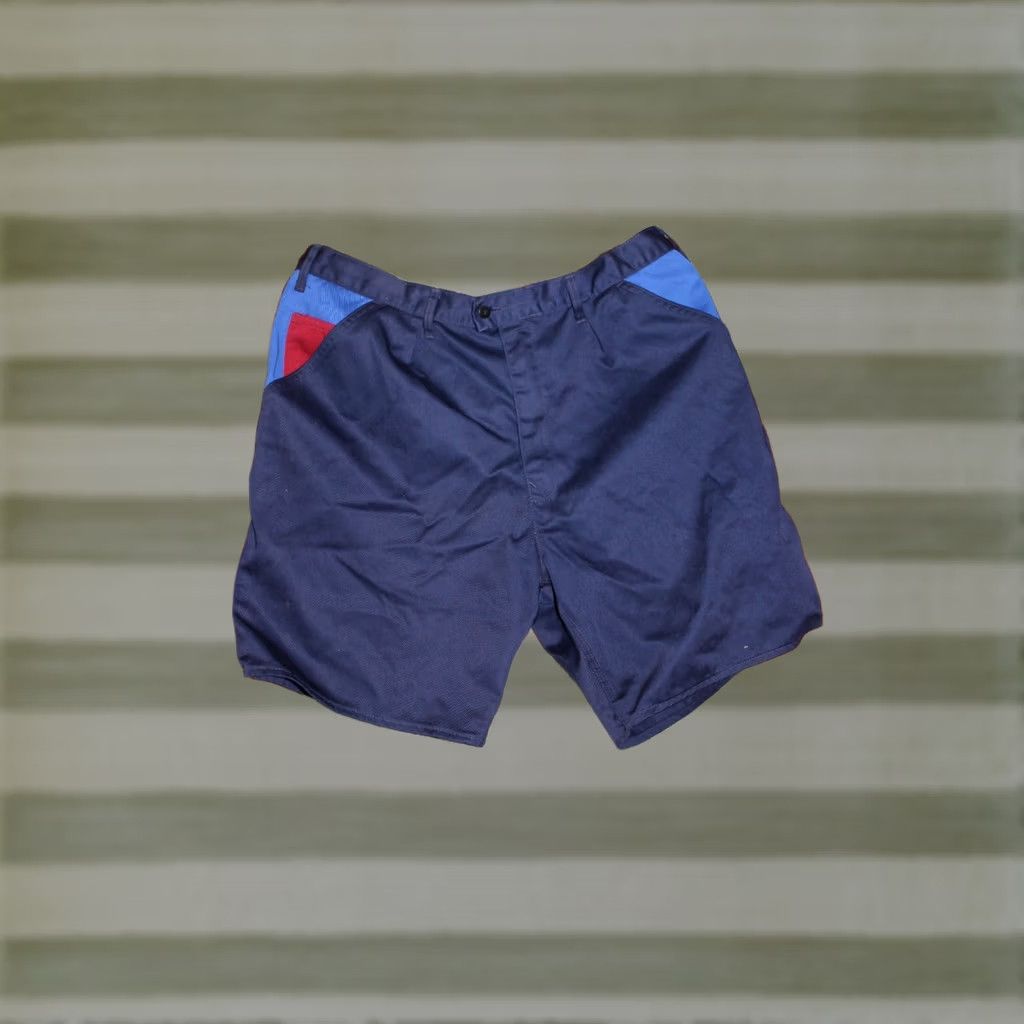 BMW VINTAGE BMW Workwear Shorts Mens 56 Blue/red Cotton 1980s Team BMW Motoren pants Size US 40 / EU 56 - 1 Thumbnail