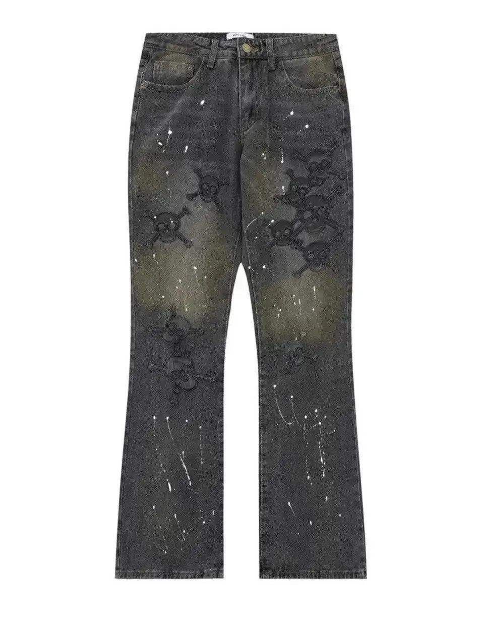 Japanese Brand Avant garde retro skull paint splattered jeans pants Size US 32 / EU 48 - 5 Thumbnail