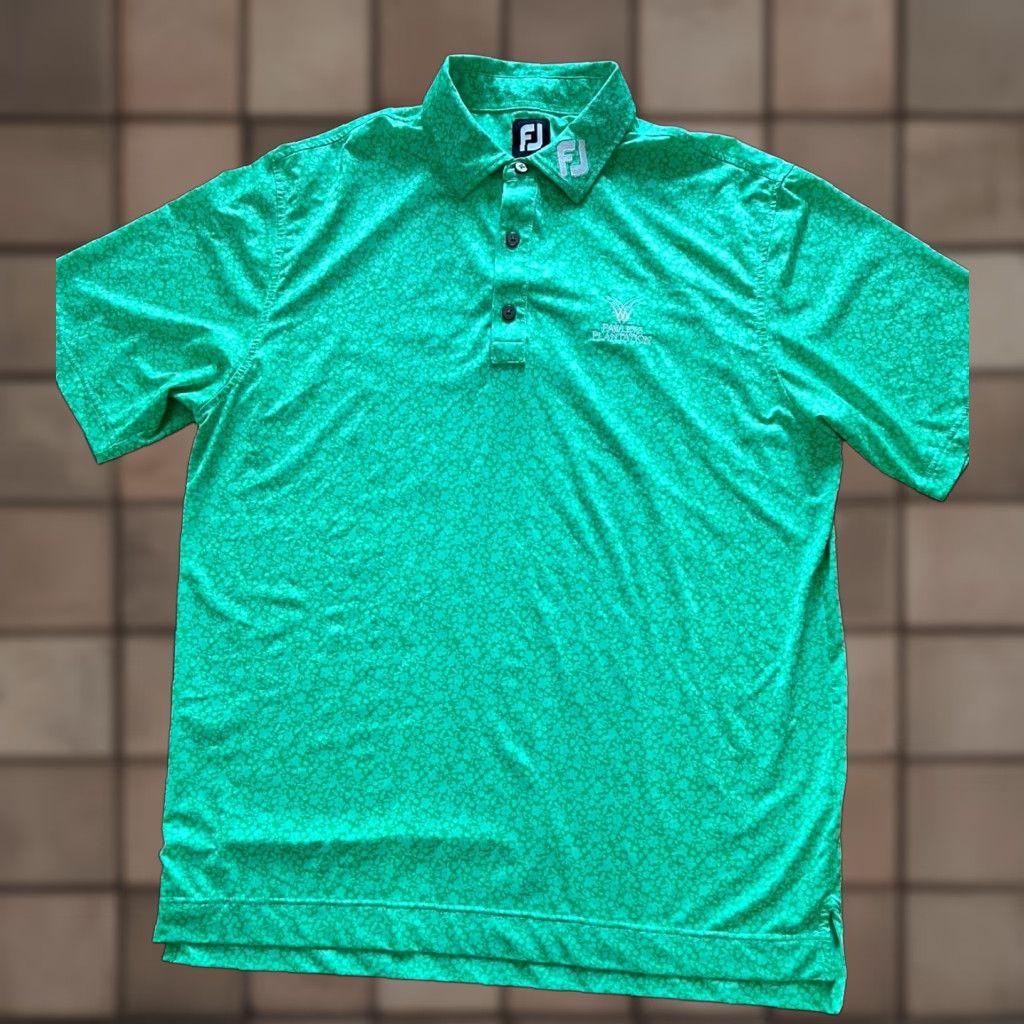 Footjoy FootJoy Polo L Green Flower All Over Print Golf Polo Mens Size US L / EU 52-54 / 3 - 1 Thumbnail