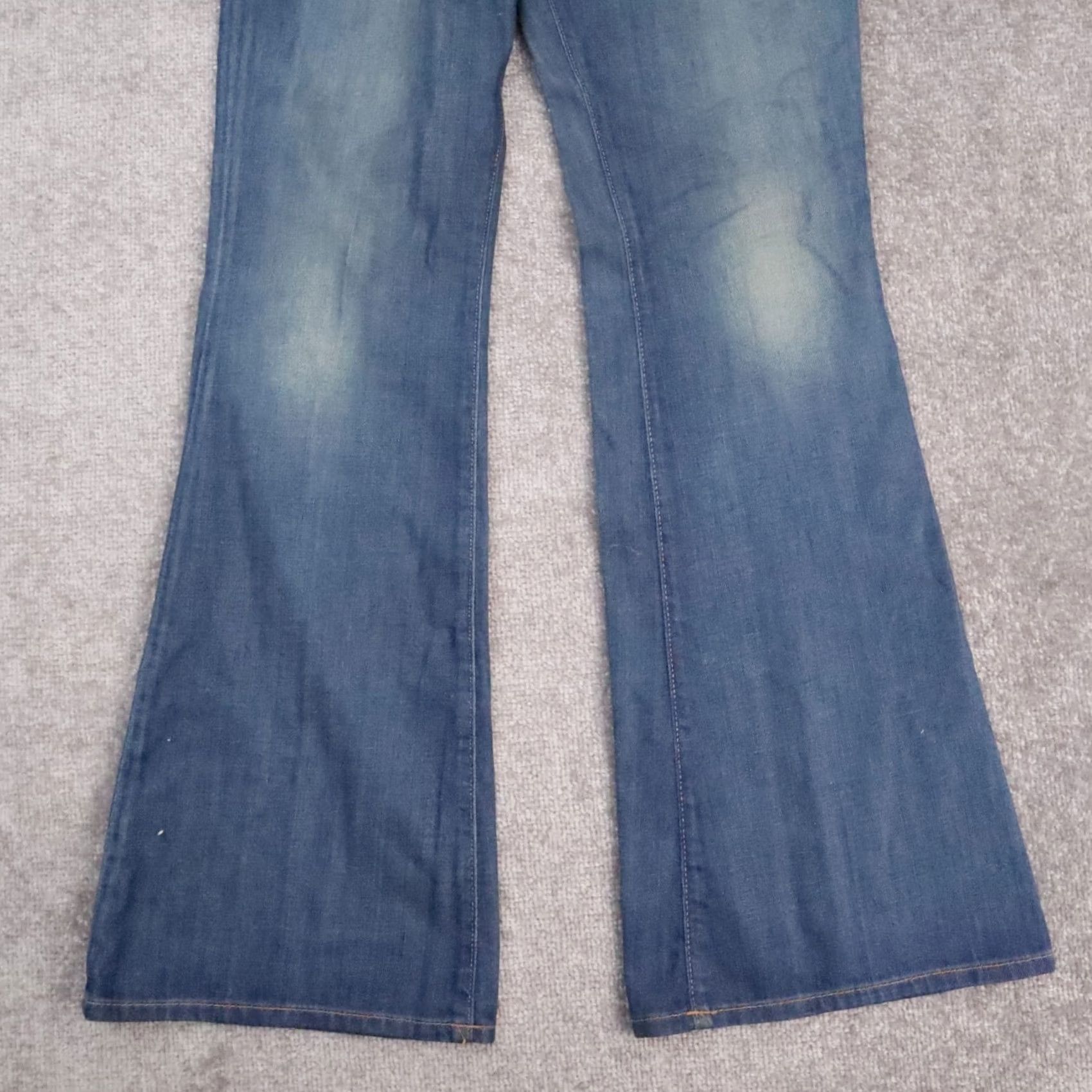 Lucky Brand Women's Lucky Brand Charlie Flare Jeans 8 29 Low Rise Blue Denim Abbey Trouser Size 29" - 6 Thumbnail