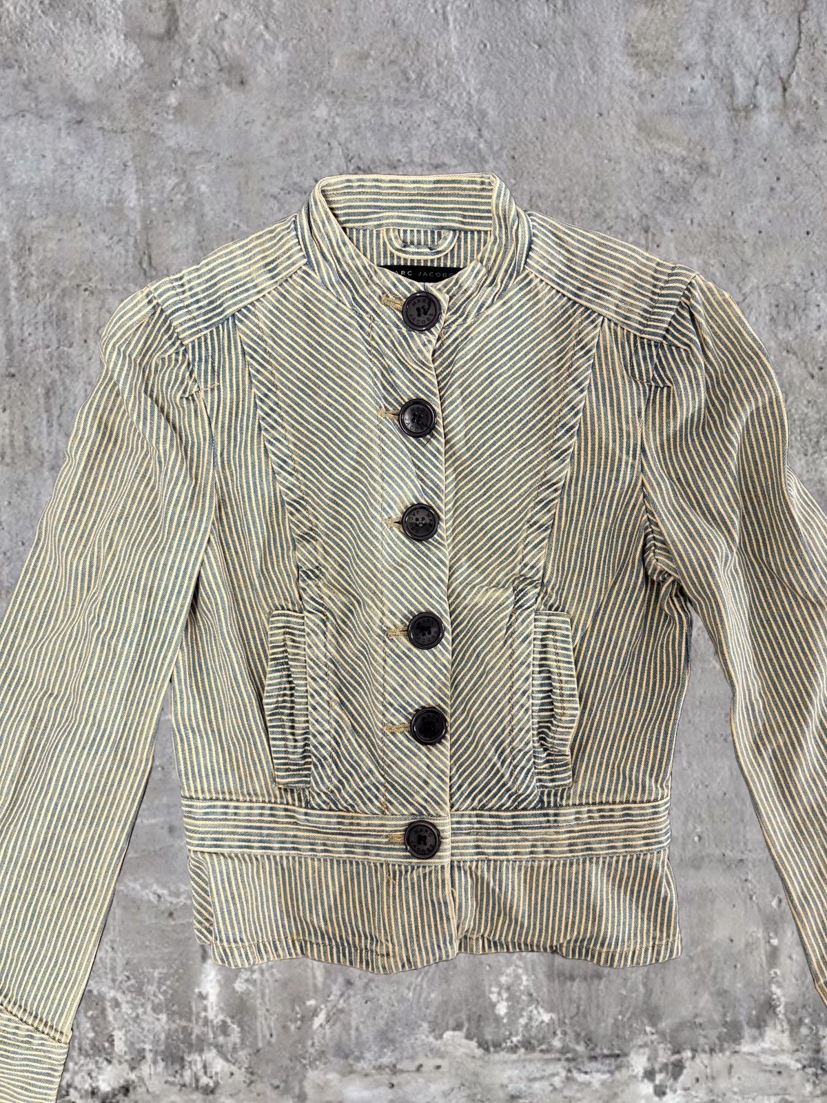 Marc Jacobs vintage marc jacobs striped denim military jacket Size S / US 4 / IT 40 - 3 Thumbnail