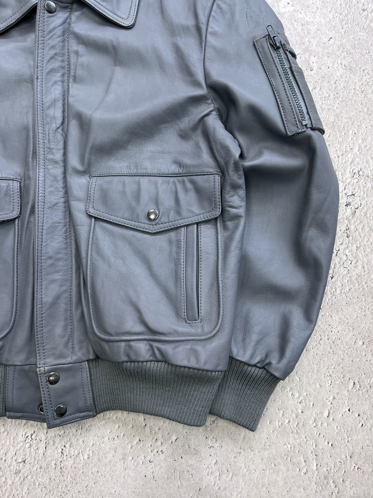 Vintage VINTAGE AVIATION schott style LEATHER BOXY BROWN JACKET Size US M / EU 48-50 / 2 - 4 Thumbnail