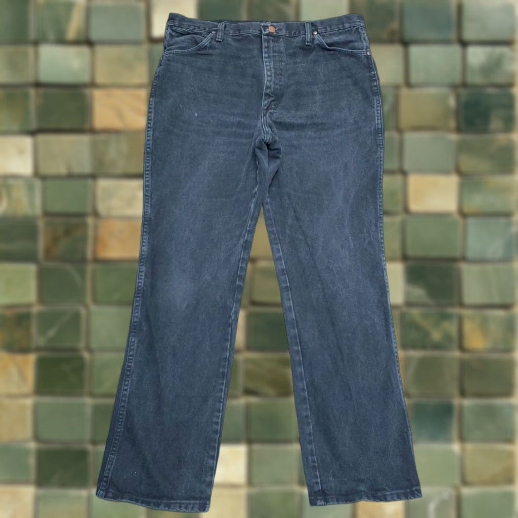 Wrangler VINTAGE Wrangler Jeans Mens 38x32 Black Denim Pants 936WBK Western Cowboy Work Size US 38 / EU 54 - 1 Thumbnail
