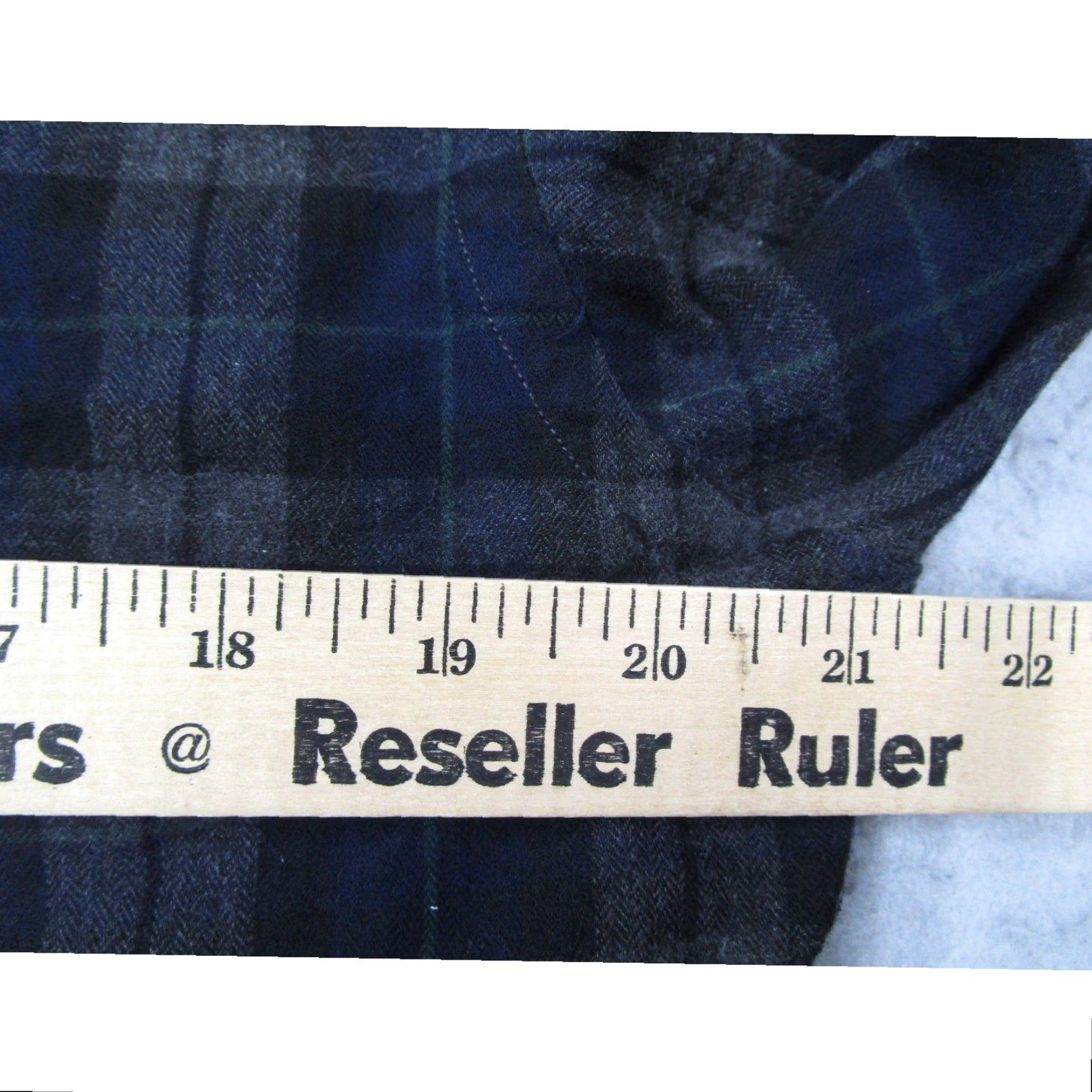 Vintage Tailors Keep San Francisco Men Plaid Flannel Shirt Navy Grey Made in USA Bespoke Size US M / EU 48-50 / 2 - 6 Thumbnail