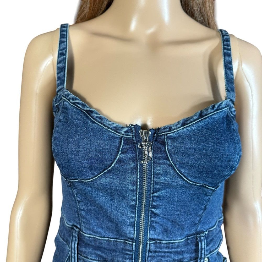 Juicy Couture NWT New Juicy Couture Blue Denim Bodycon Sleeveless Mini Dr Size S / US 4 / IT 40 - 2 Thumbnail