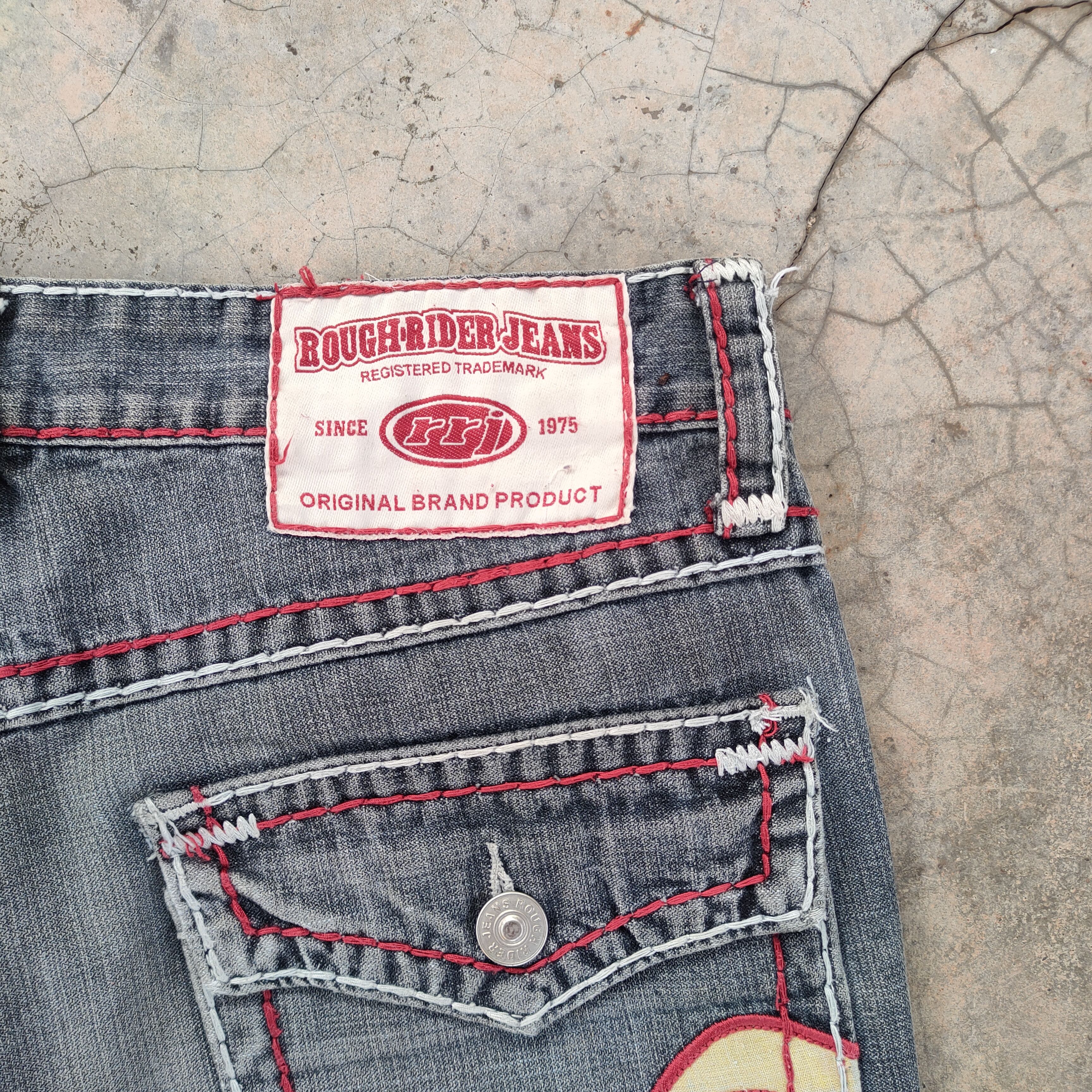 Japanese Brand W33 VINTAGE ROUGH RIDER FADED DISTRESSED DENIM JEAN PANTS Size US 33 - 12 Thumbnail