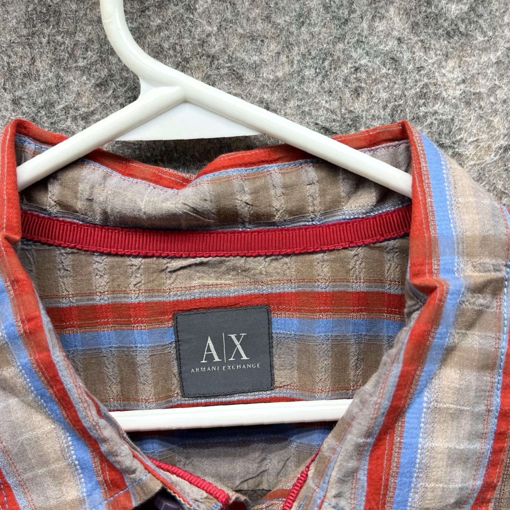 Armani Exchange VINTAGE Armani Exchange Shirt Men XL Striped Button-Down Blue Beige Casual Business Formal Party/Cocktail Travel Workwear Size US XL / EU 56 / 4 - 5 Thumbnail