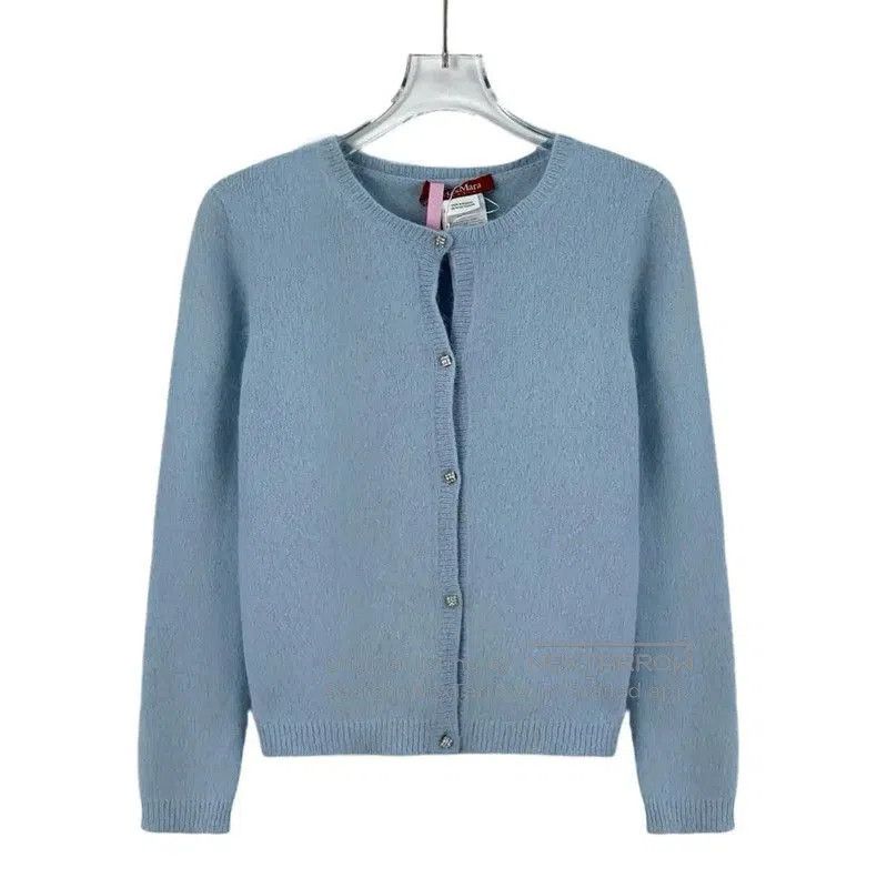 Max Mara MaxMara Blue Rabbit Fur Cardigan Sweater . Size S / US 4 / IT 40 - 1 Thumbnail